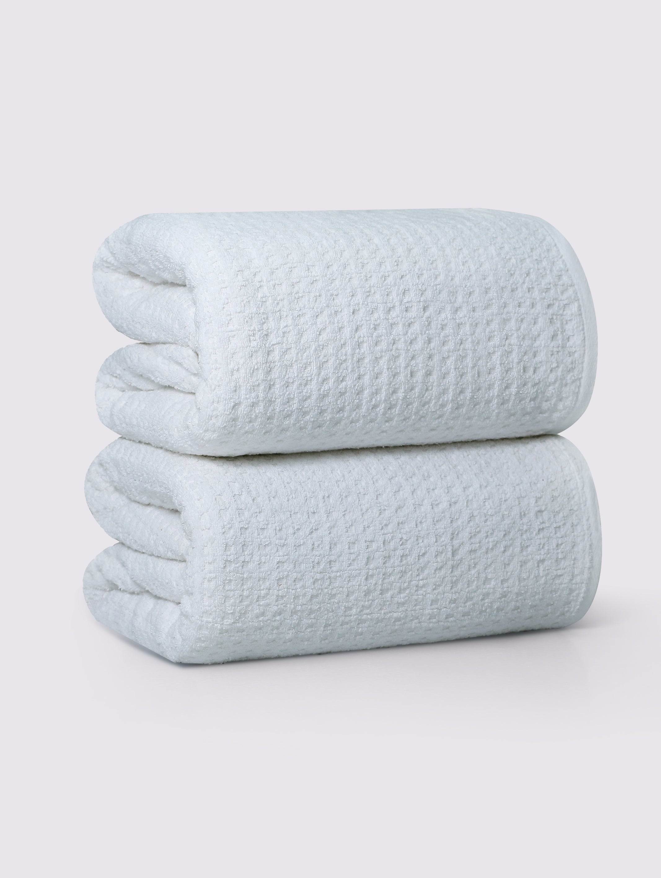 White combed cotton oversized bath sheet towel, pack of 2, 39x59 inches – additional view