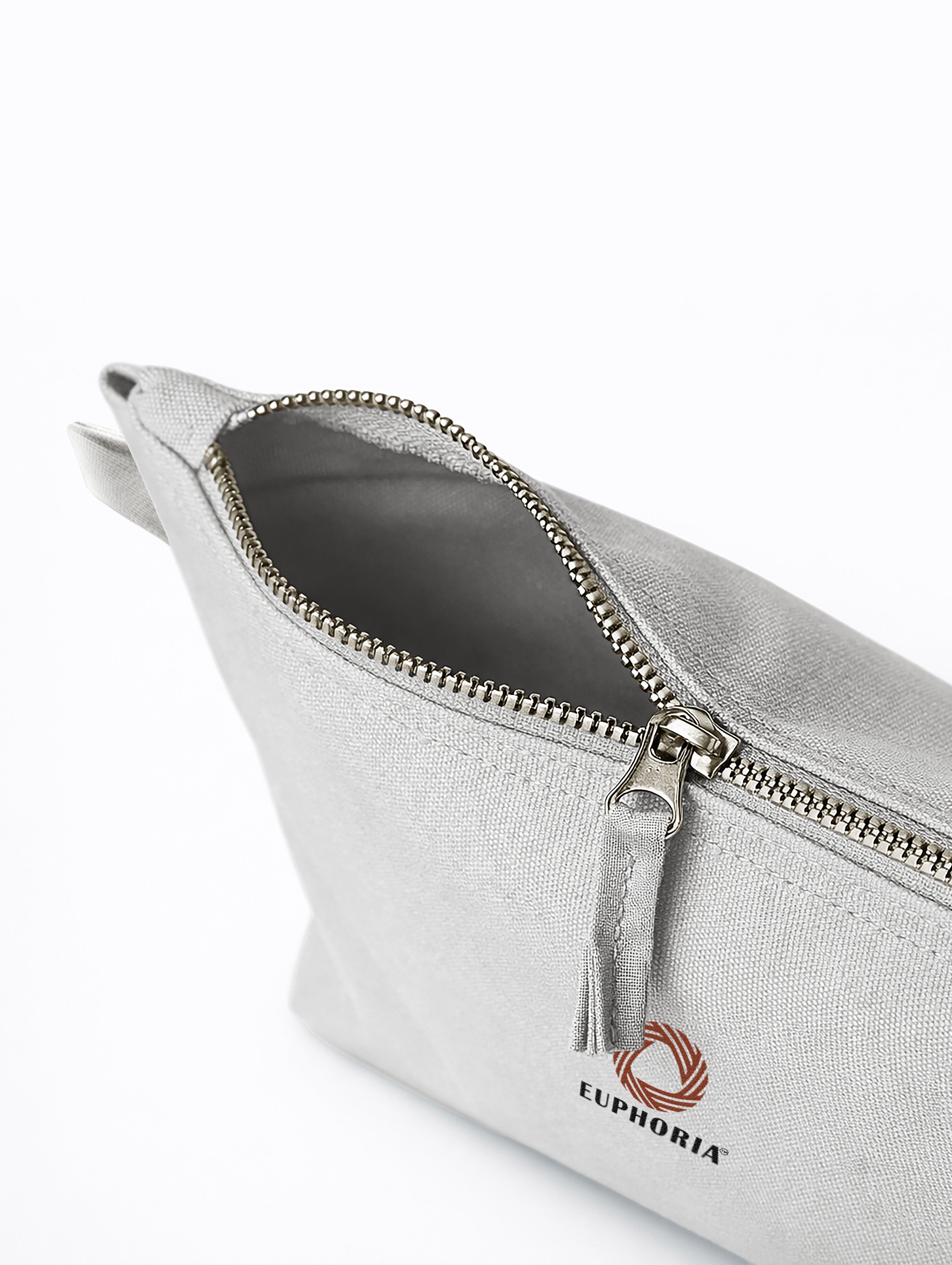 Light Grey cotton makeup and travel pouch, 19x28 cm – additional view