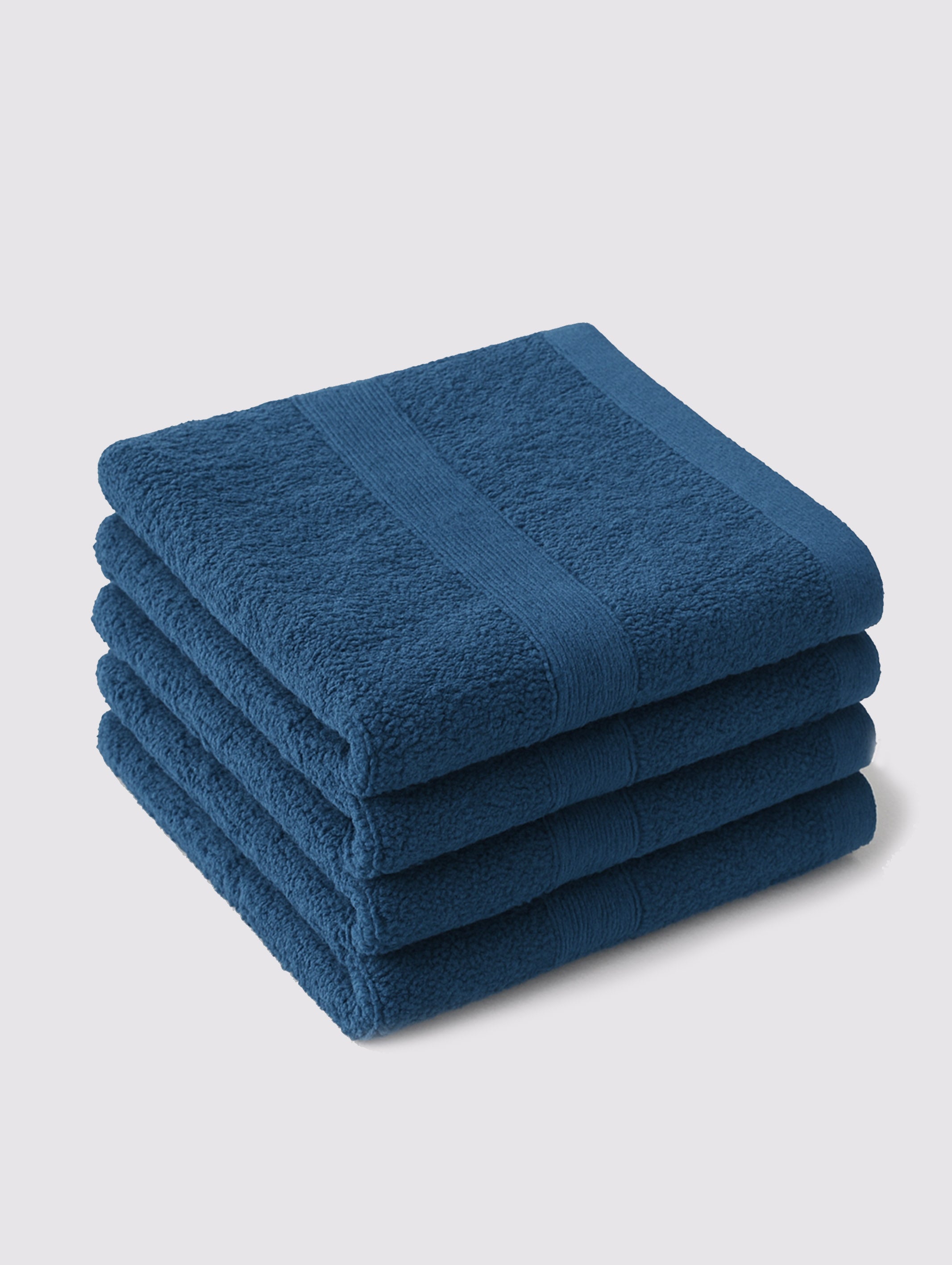 Blue face towels and washcloths, pack of 4, 13x13 inches – main product view