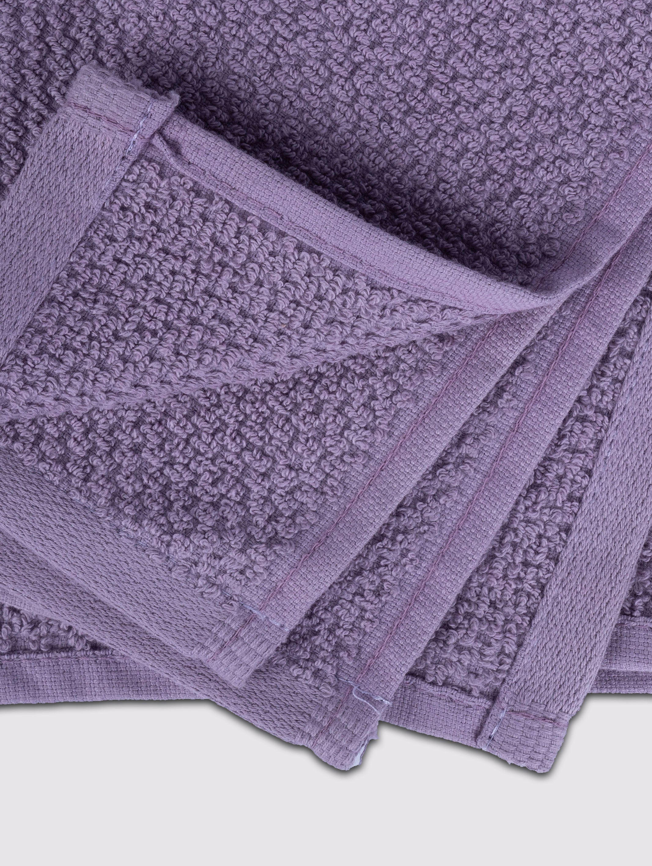 Purple face towels and washcloths, 13x13 inches – additional view
