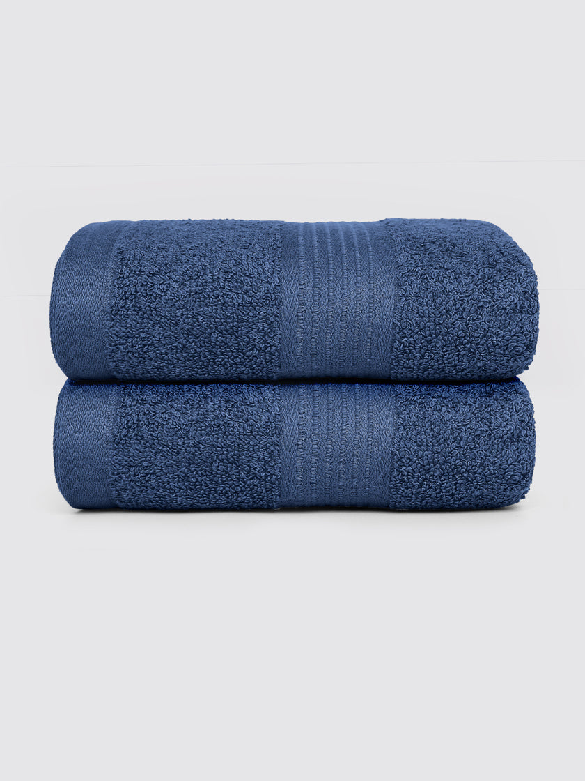 Blue hand towels, pack of 2, 20x28 inches – product detail view