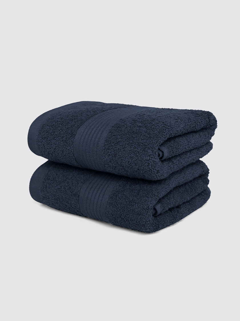 Navy Blue hand towels, pack of 2, 20x28 inches – main product view