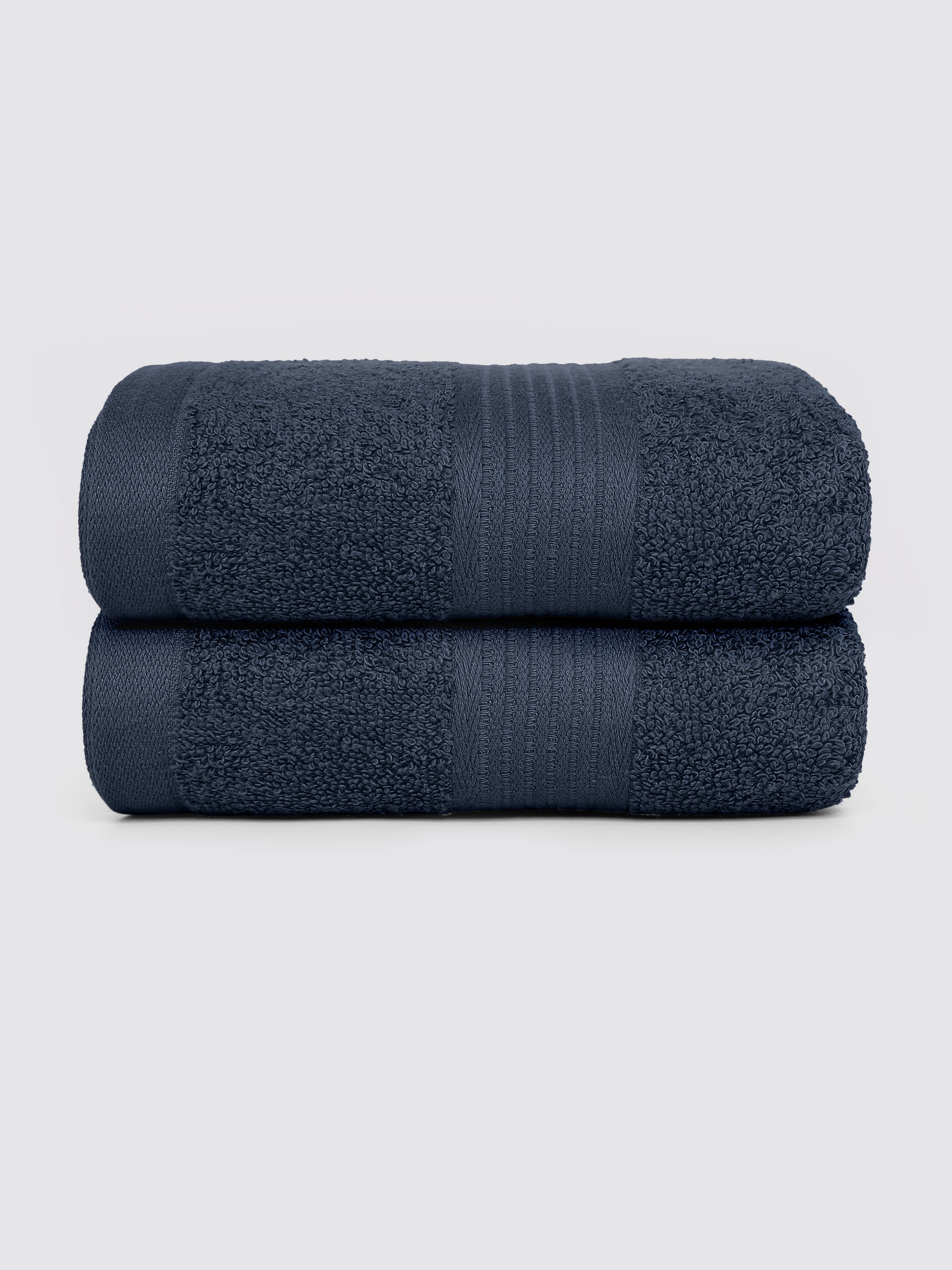 Navy Blue hand towels, pack of 2, 20x28 inches – product detail view