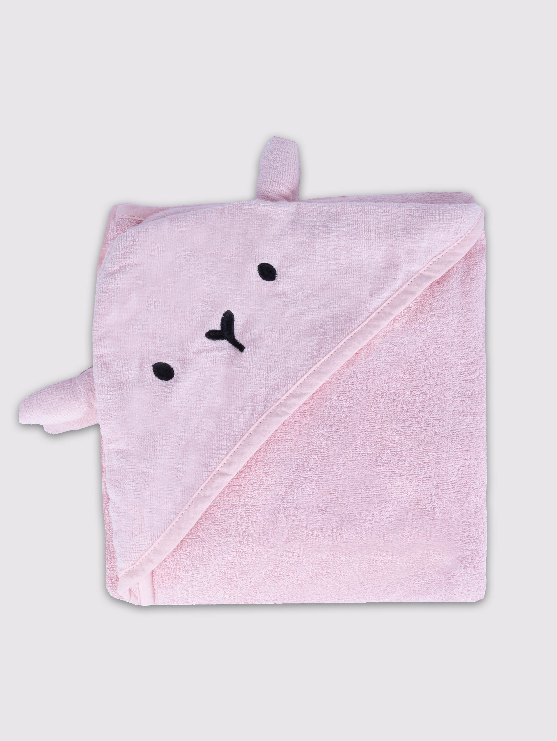 Pink kids hooded towel poncho, pack of 1 – alternate product view