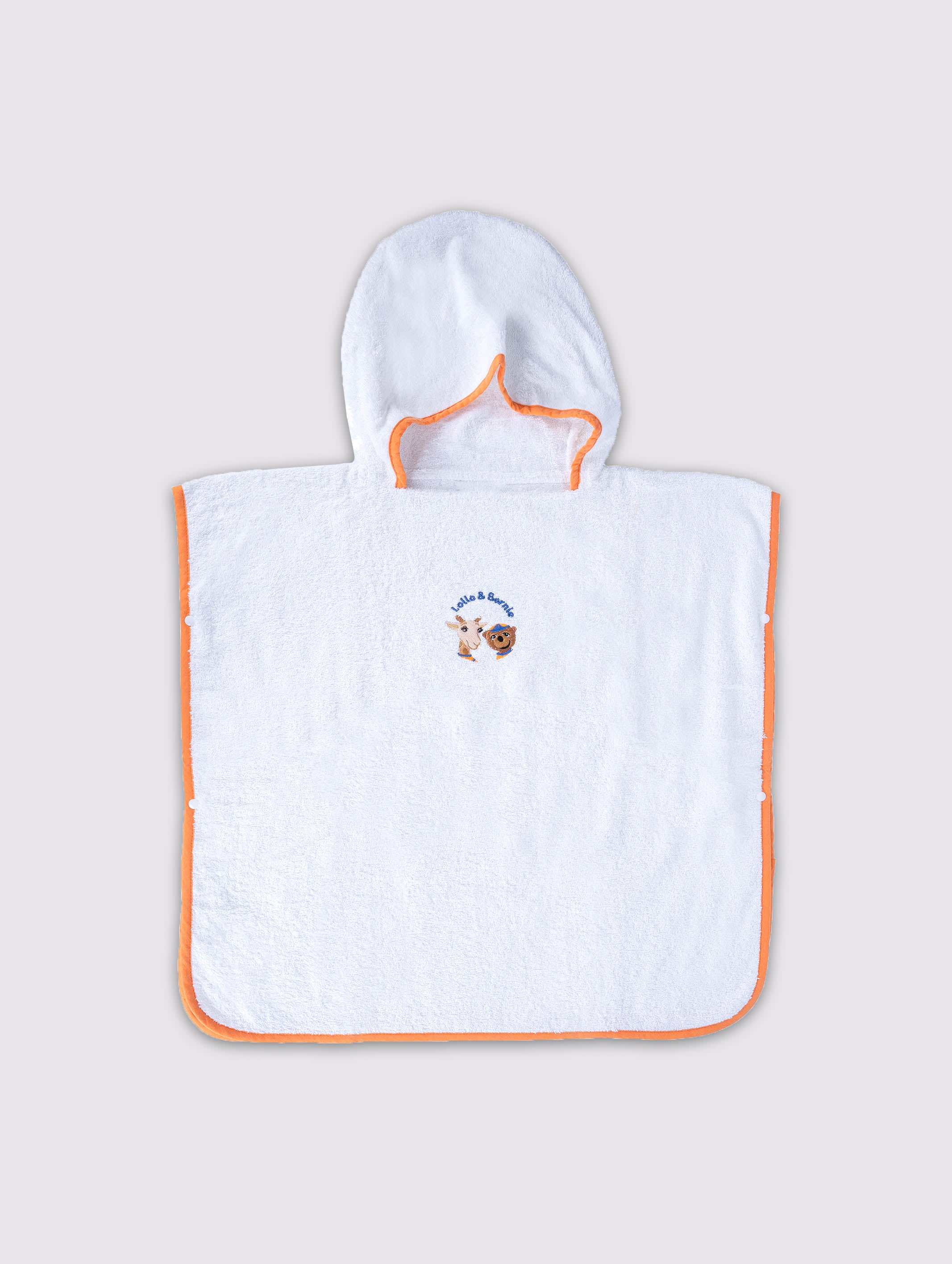 White kids hooded towel poncho, pack of 1 – main product view