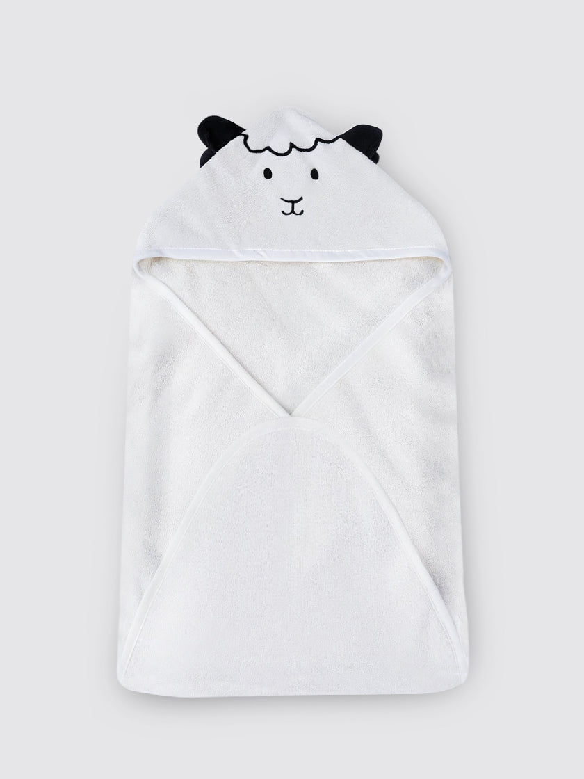 White kids hooded towel poncho, pack of 1 – additional view