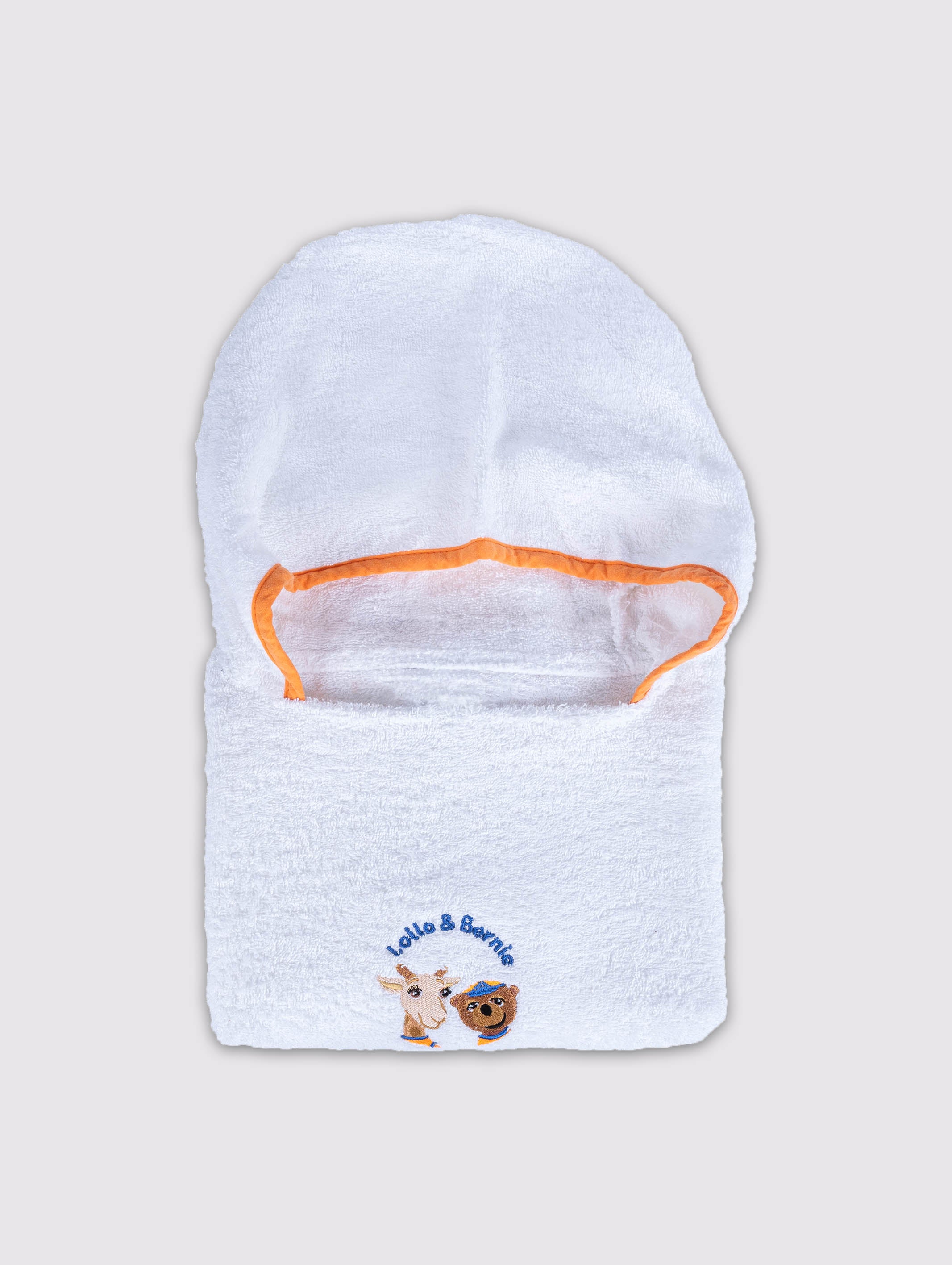 White kids hooded towel poncho, pack of 1 – product detail view