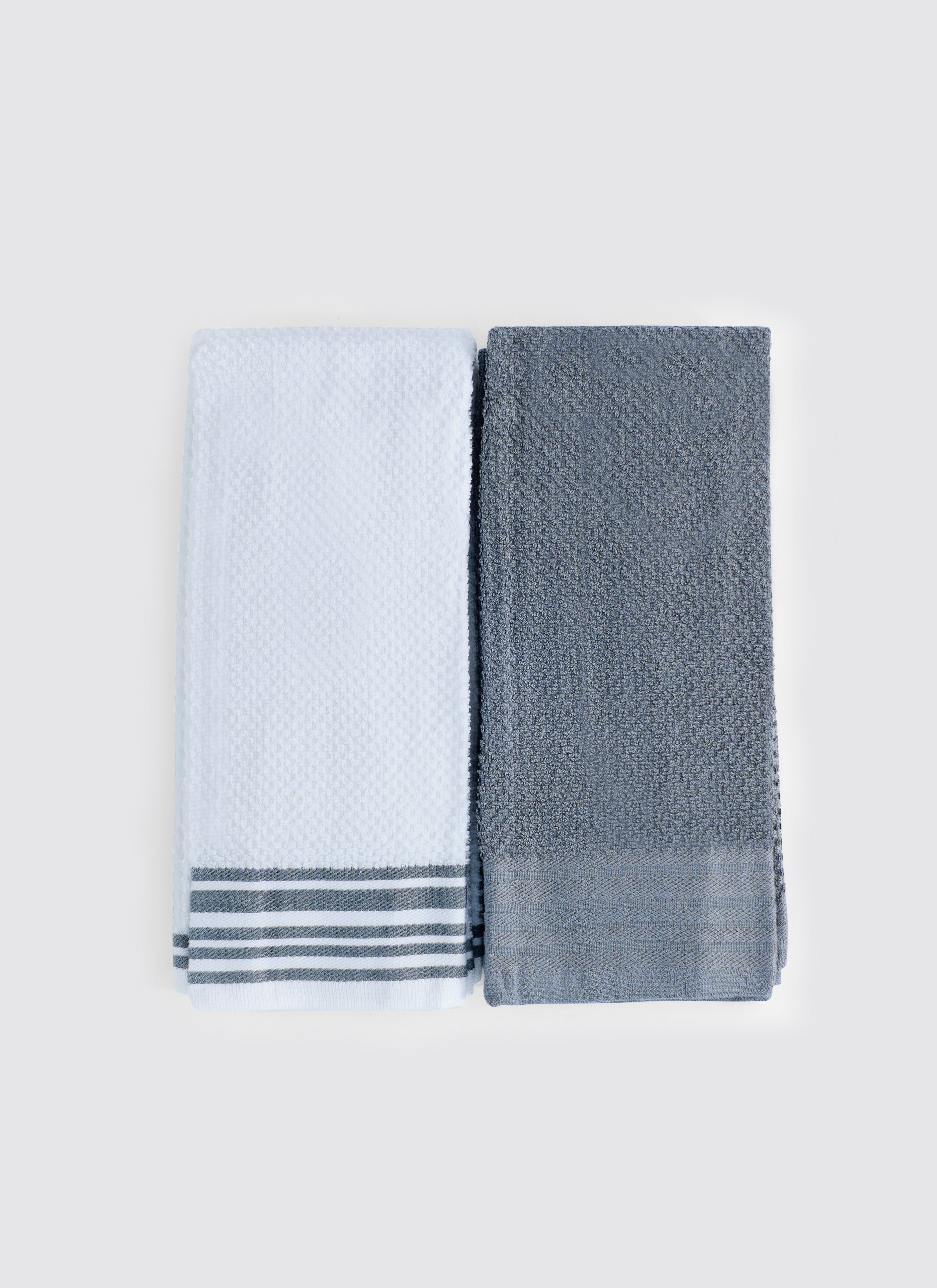 White & Grey kitchen towels and tea towels, pack of 2, 16x26 inches – additional view