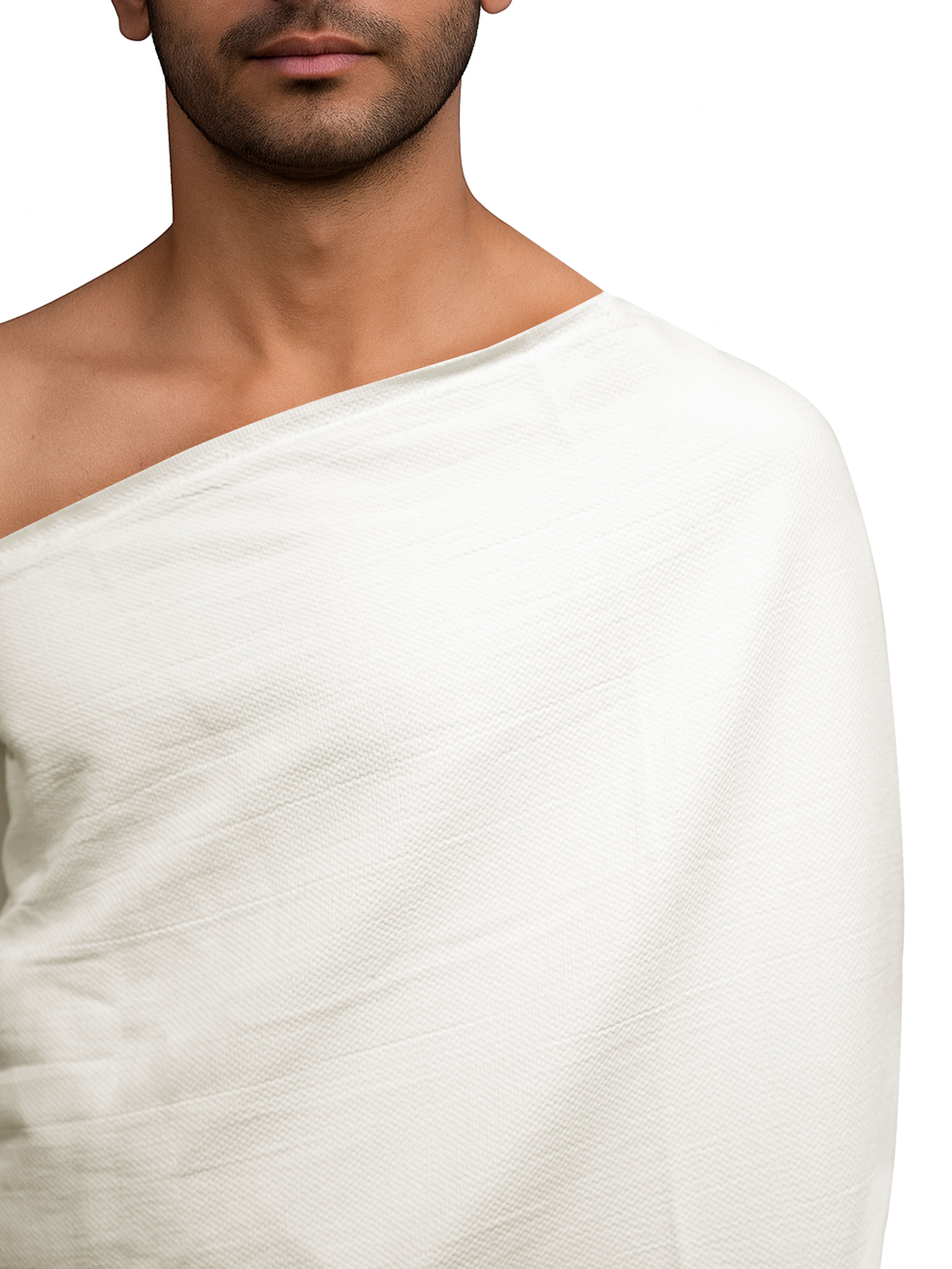White men's 2-piece cotton ihram set for hajj and umrah – additional product view 2