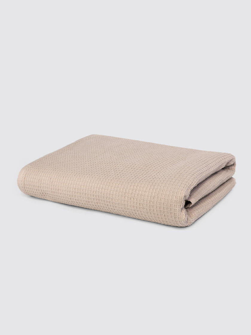 Beige ring-spun cotton bath towel, pack of 1, 27x55 inches – main product view