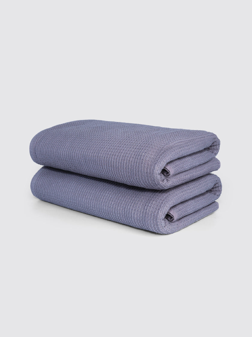 Grey ring-spun cotton bath towel, pack of 2, 27x55 inches – main product view