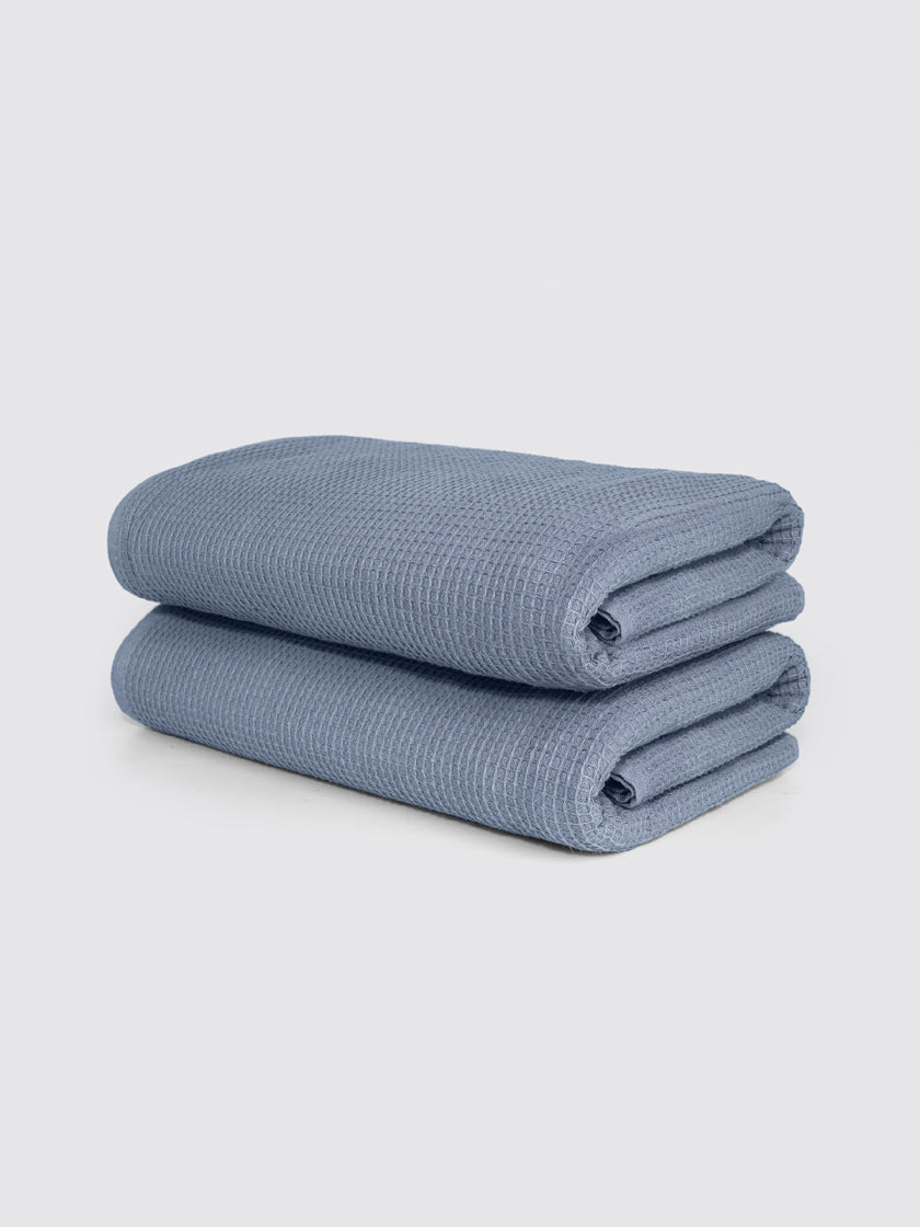 Grey ring-spun cotton bath towel, pack of 2, 27x55 inches – additional view