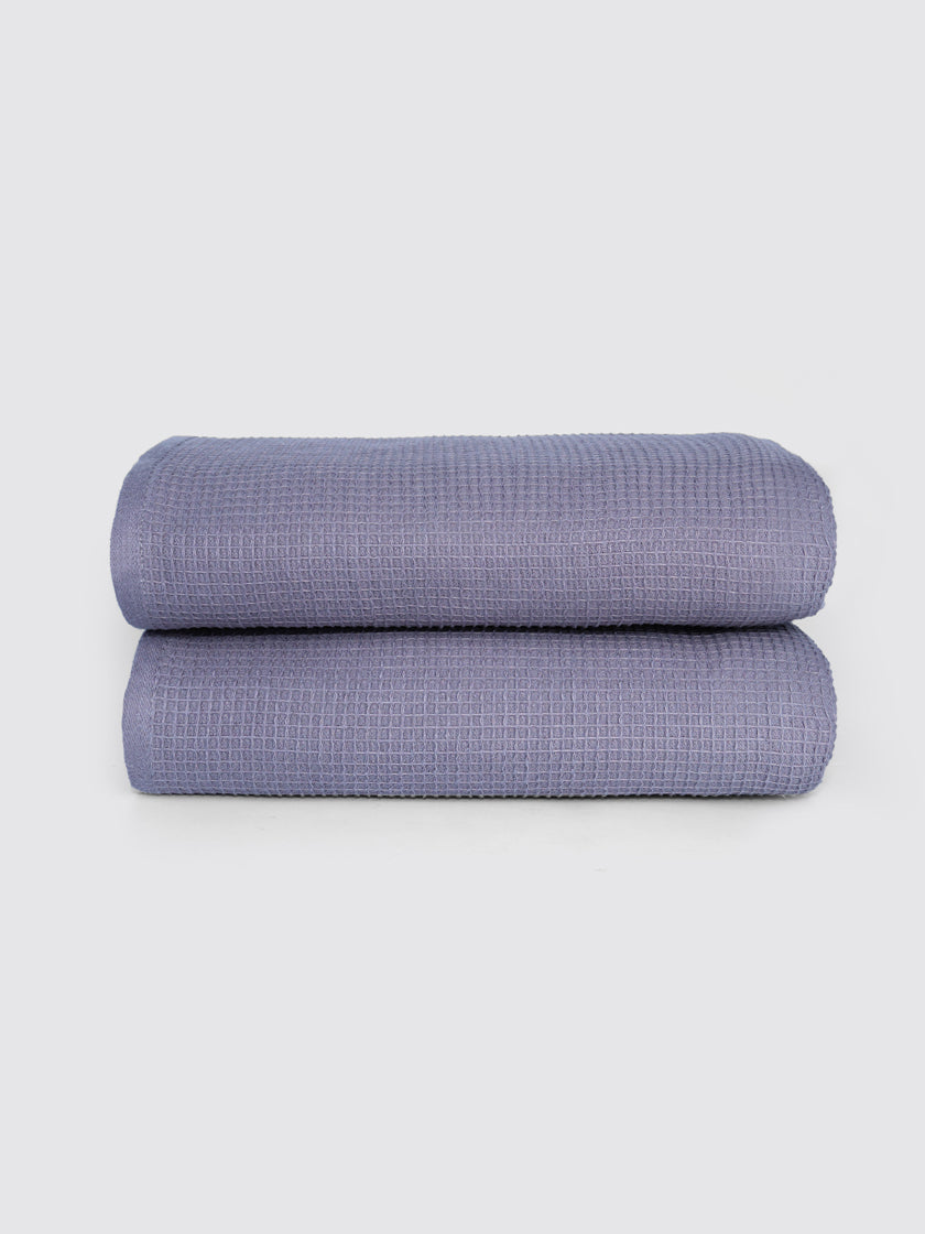 Grey ring-spun cotton bath towel, pack of 2, 27x55 inches – additional product view 4