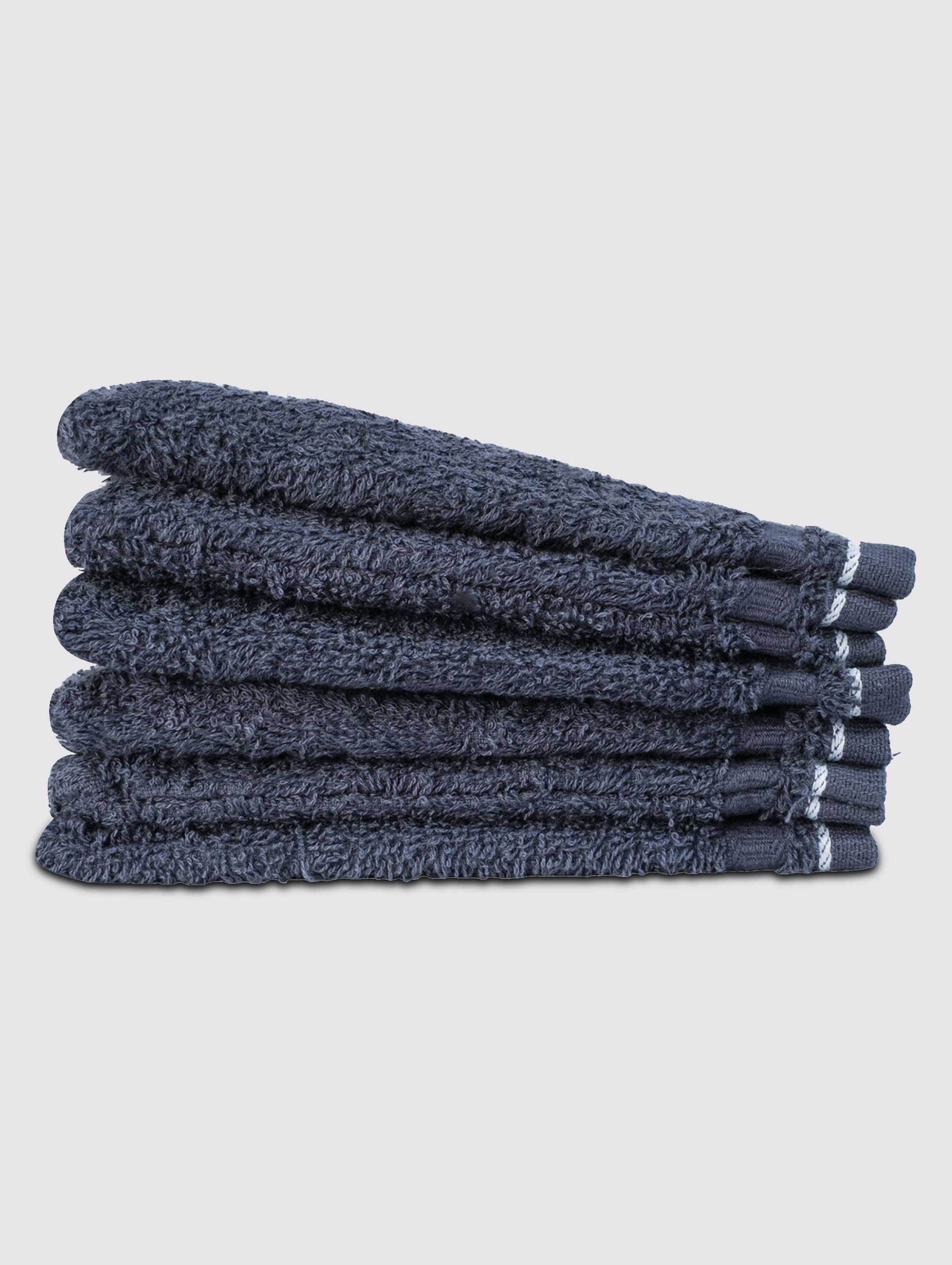 Grey ring-spun cotton bath wash gloves, 6x8 inches – main product view