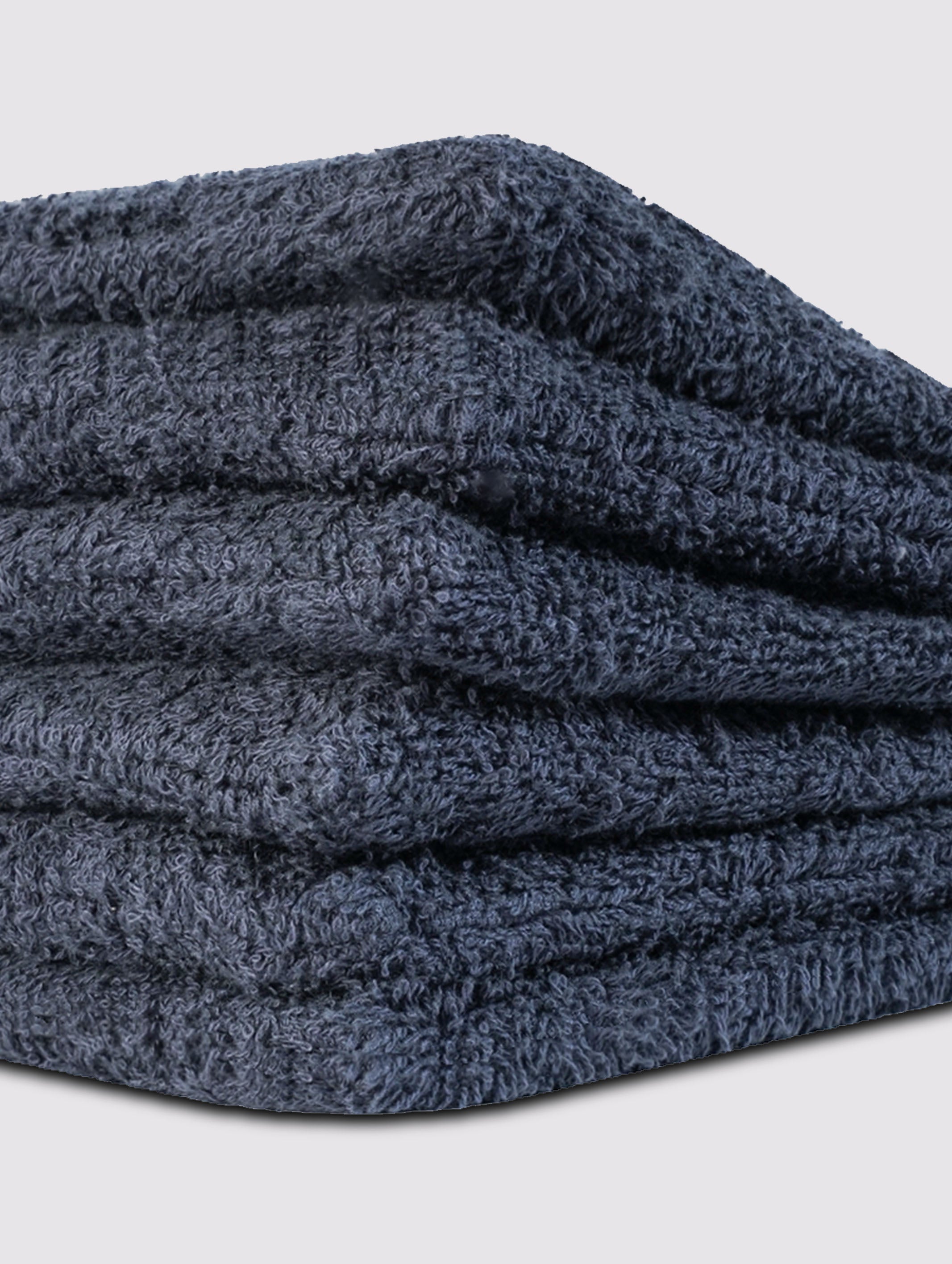 Grey ring-spun cotton bath wash gloves, 6x8 inches – product detail view