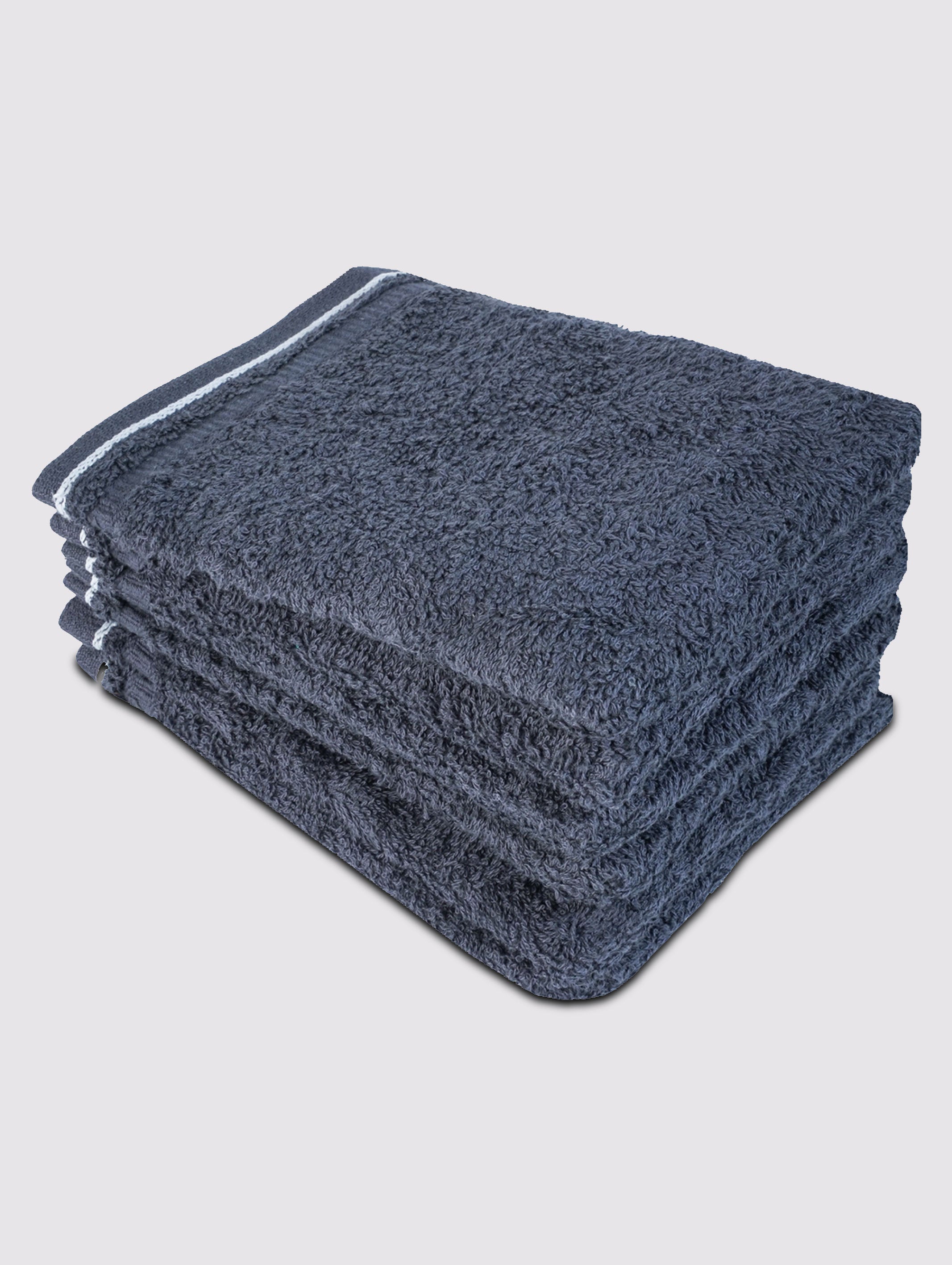 Grey ring-spun cotton bath wash gloves, pack of 6, 6x8 inches – main product view