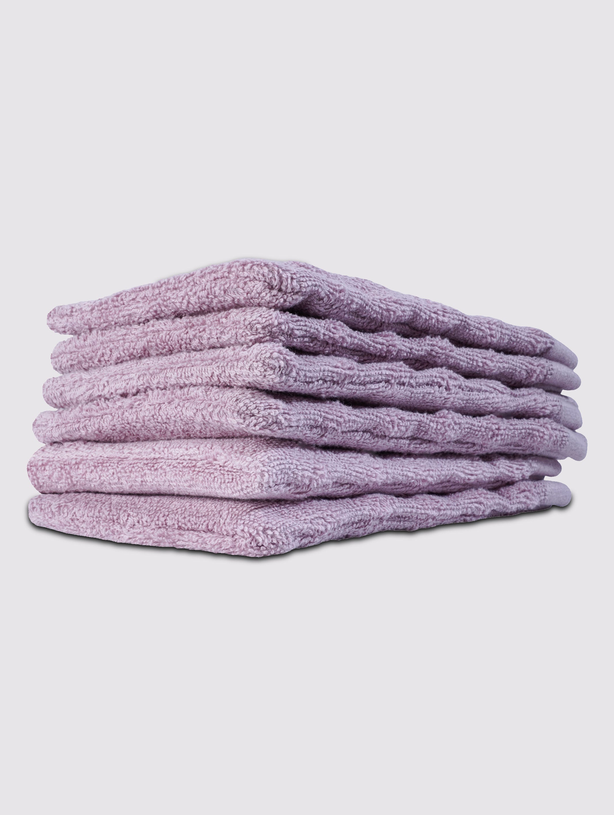 Lilac ring-spun cotton bath wash gloves, 6x8 inches – main product view