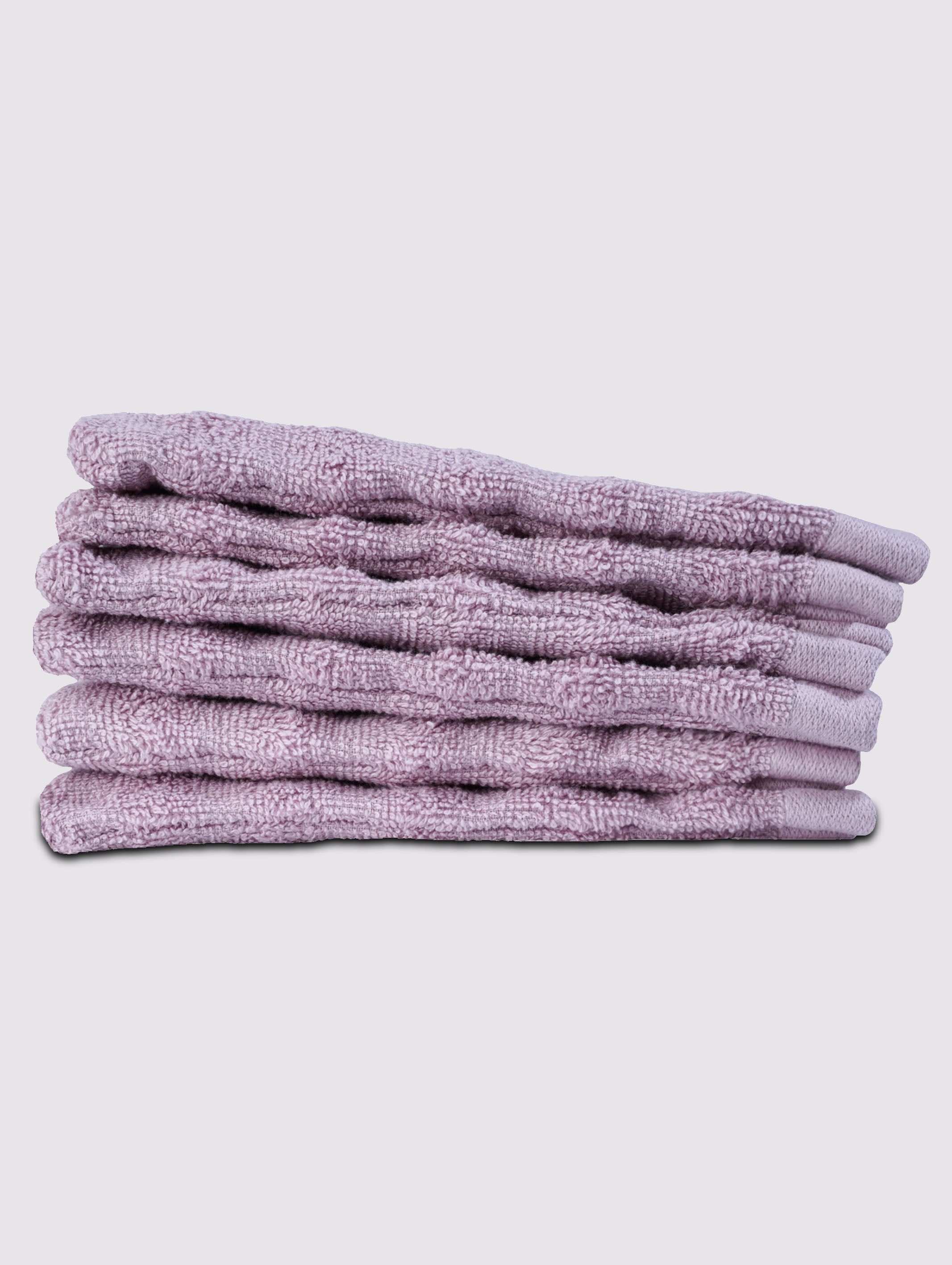 Lilac ring-spun cotton bath wash gloves, 6x8 inches – additional view