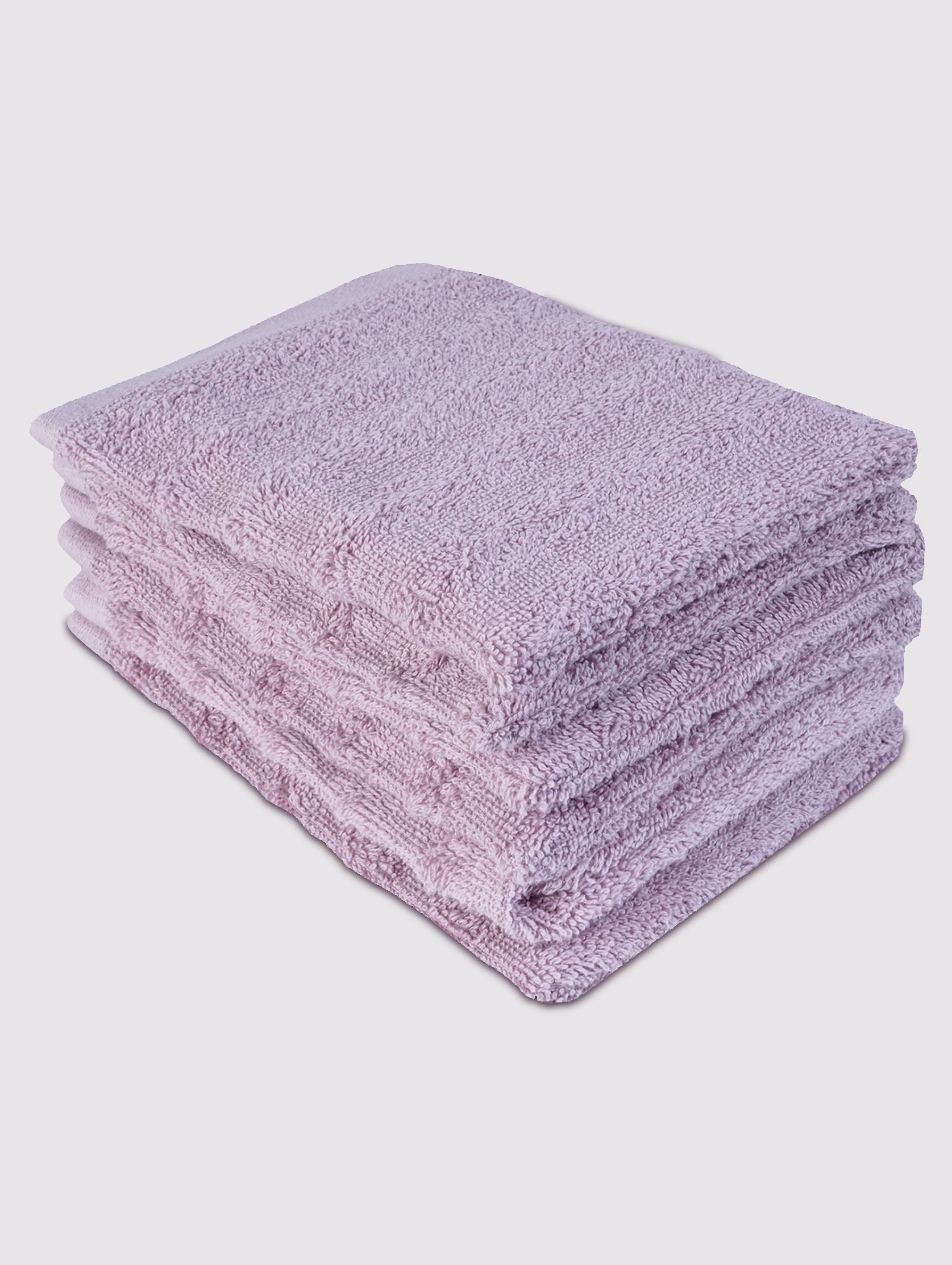 Lilac ring-spun cotton bath wash gloves, 6x8 inches – product detail view