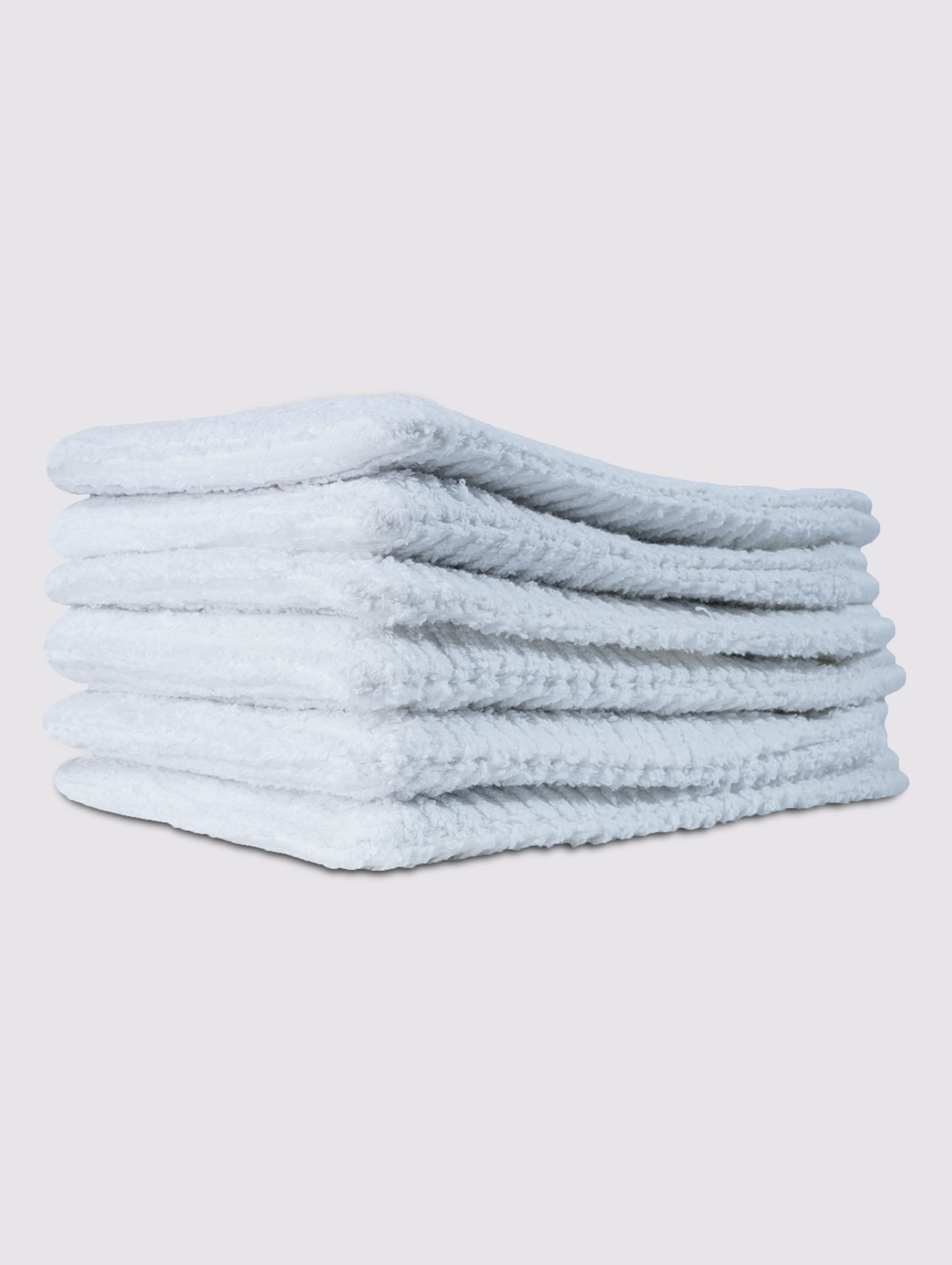 White ring-spun cotton bath wash gloves – main product view