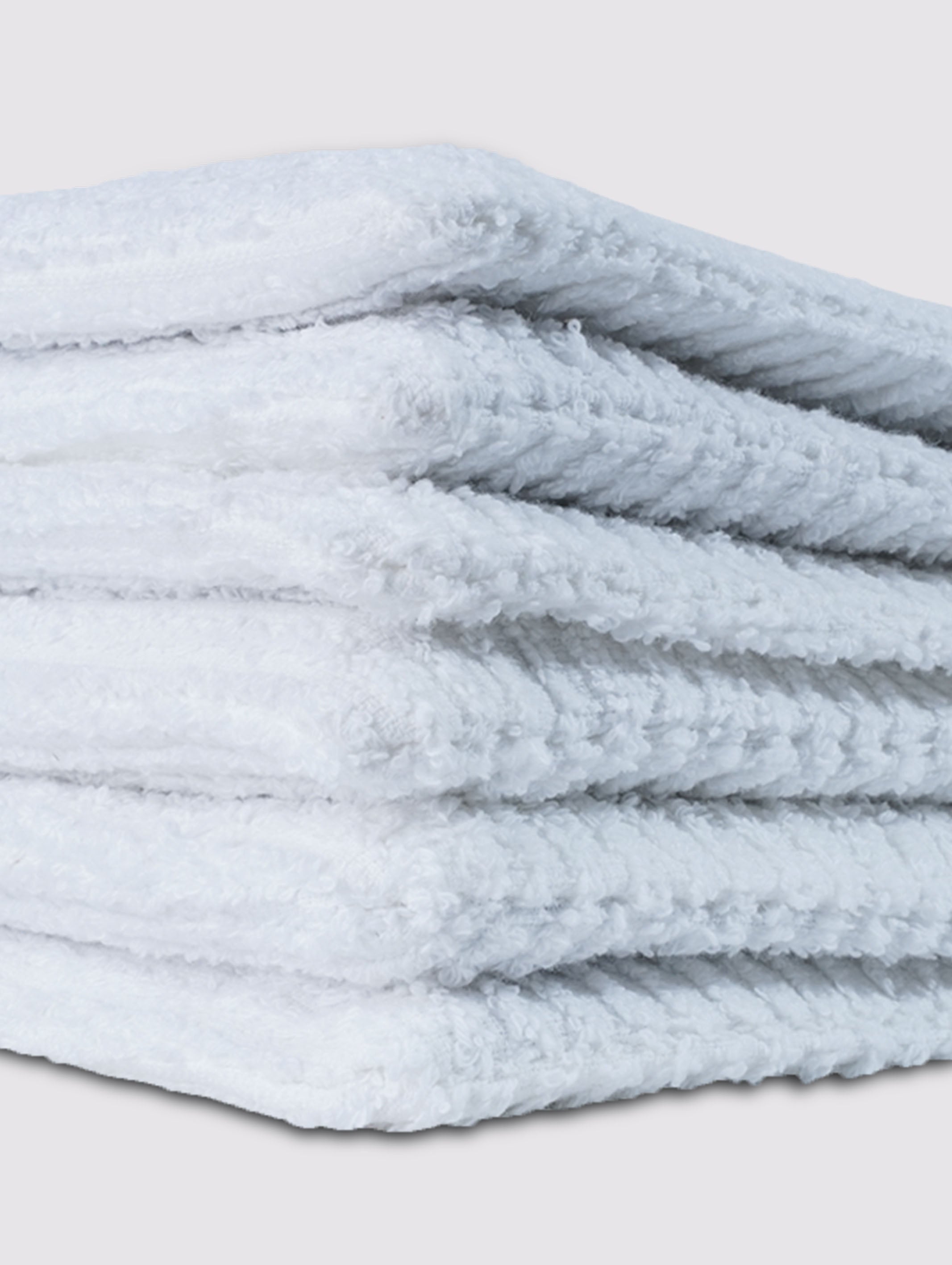 White ring-spun cotton bath wash gloves – product detail view
