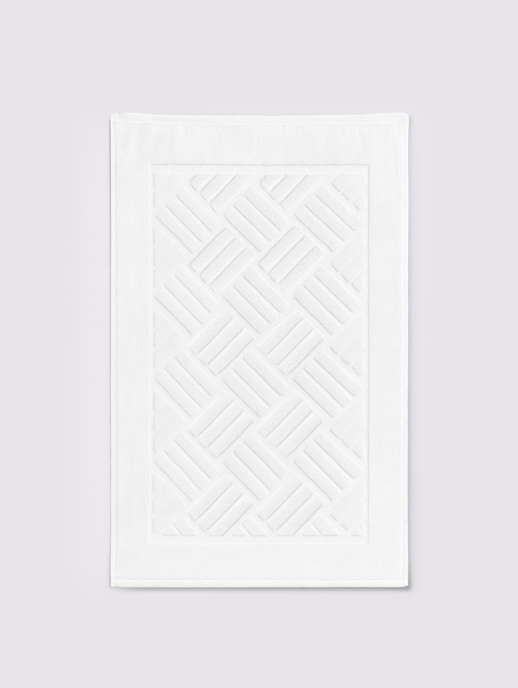 White ring-spun cotton bathroom bath mat, pack of 1, 20x34 inches – main product view