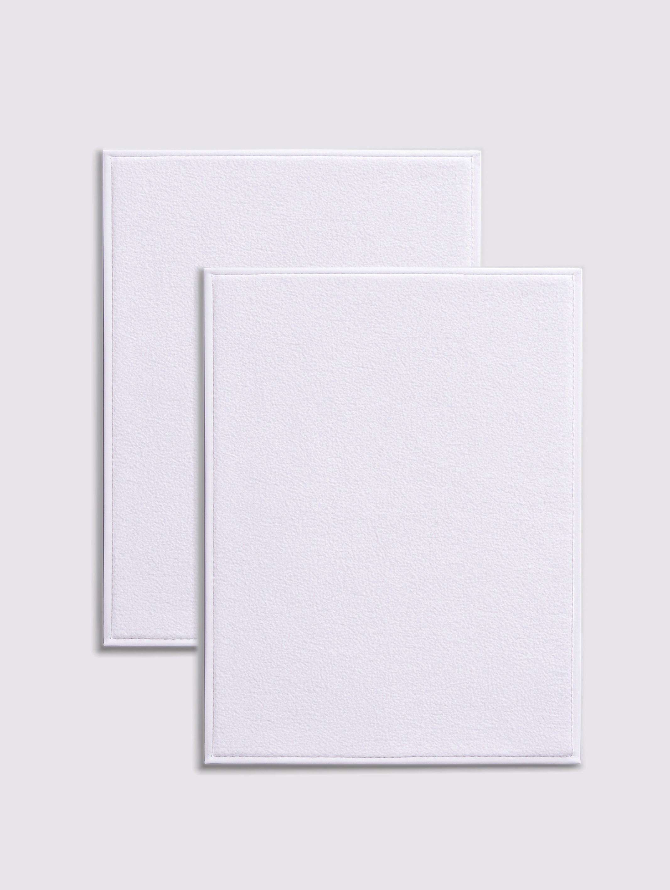White ring-spun cotton bathroom bath mat, pack of 2, 20x28 inches – main product view