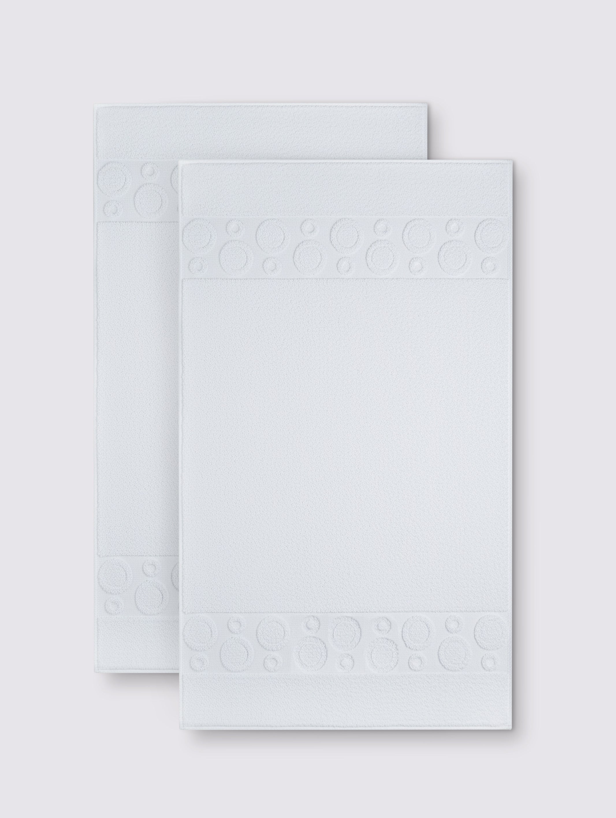 White ring-spun cotton bathroom bath mat, pack of 2, 20x30 inches – main product view