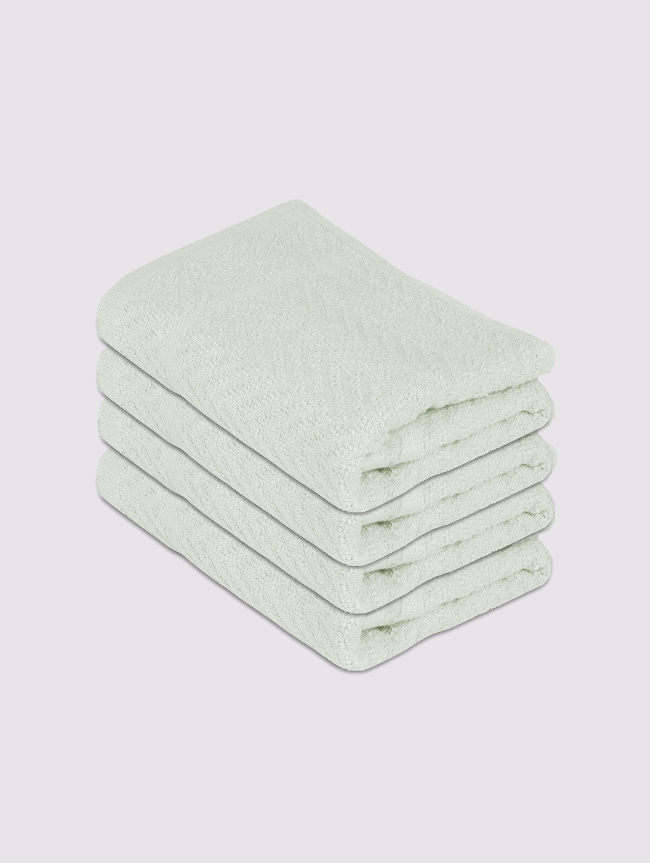 White Jade ring-spun cotton dish cloths and kitchen cleaning towels, pack of 4, 12x12 inches – main product view