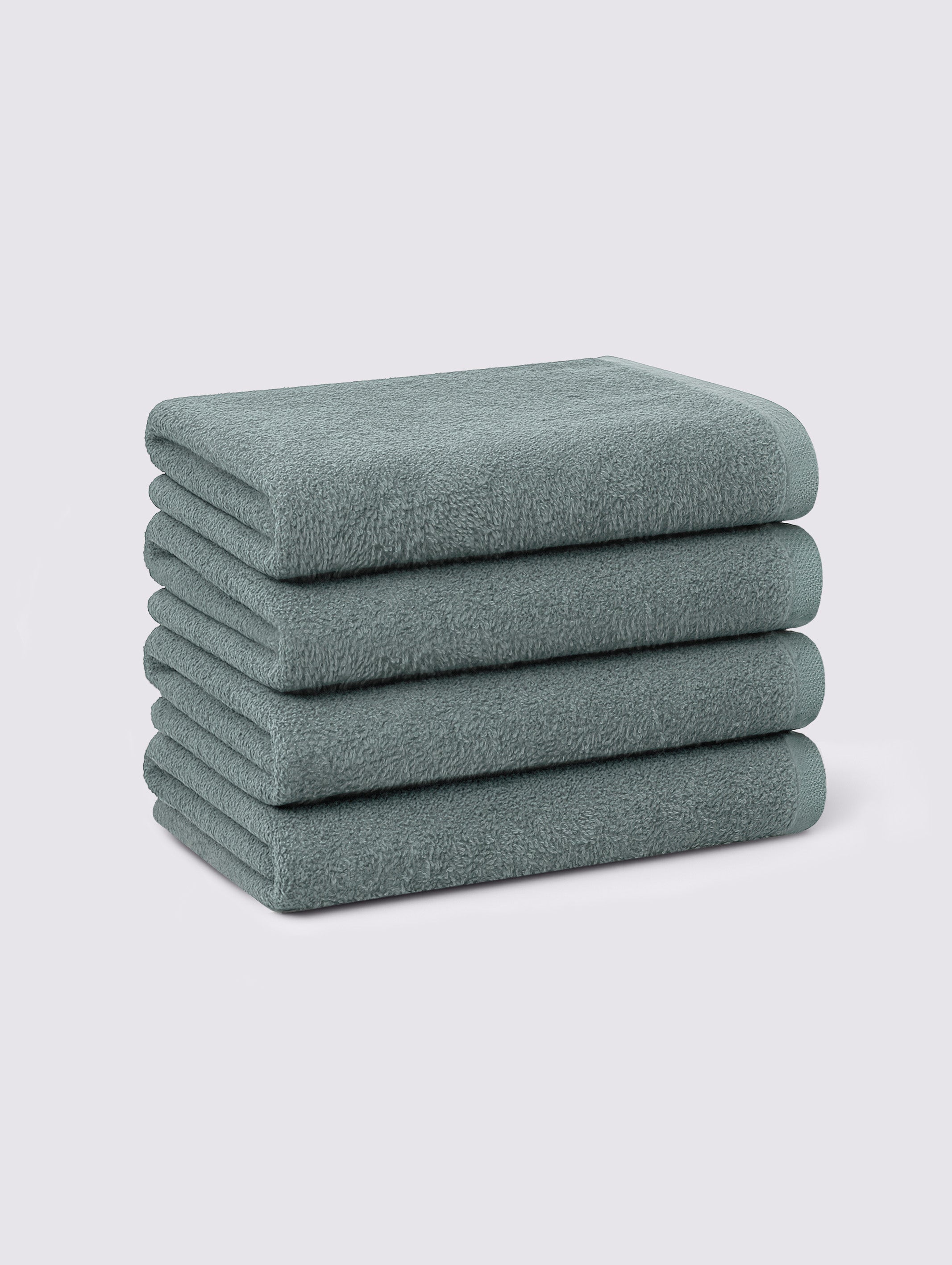 Light Grey ring-spun cotton face towels and washcloths, pack of 4, 13x32 inches – main product view