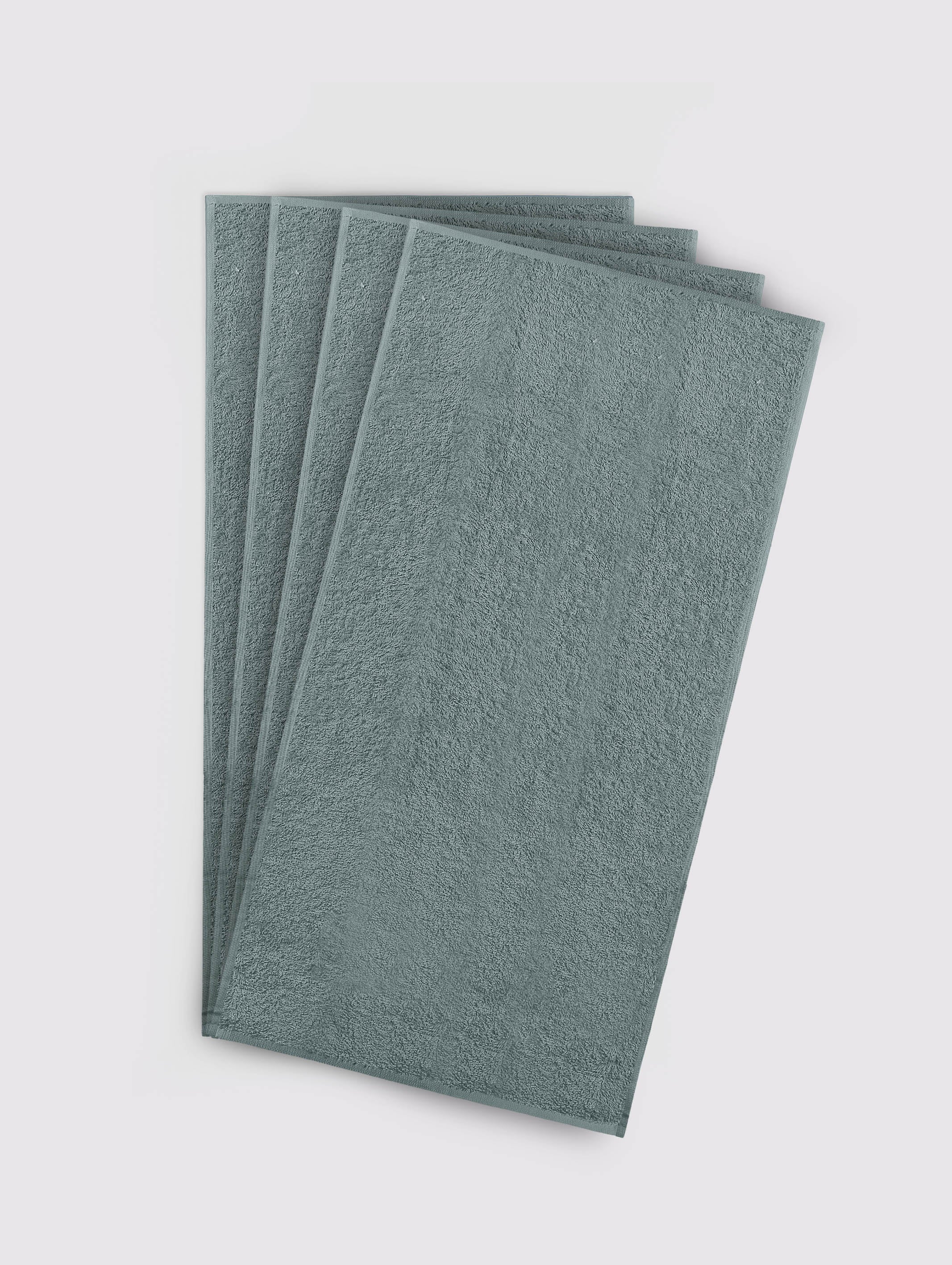 Light Grey ring-spun cotton face towels and washcloths, pack of 4, 13x32 inches – additional view