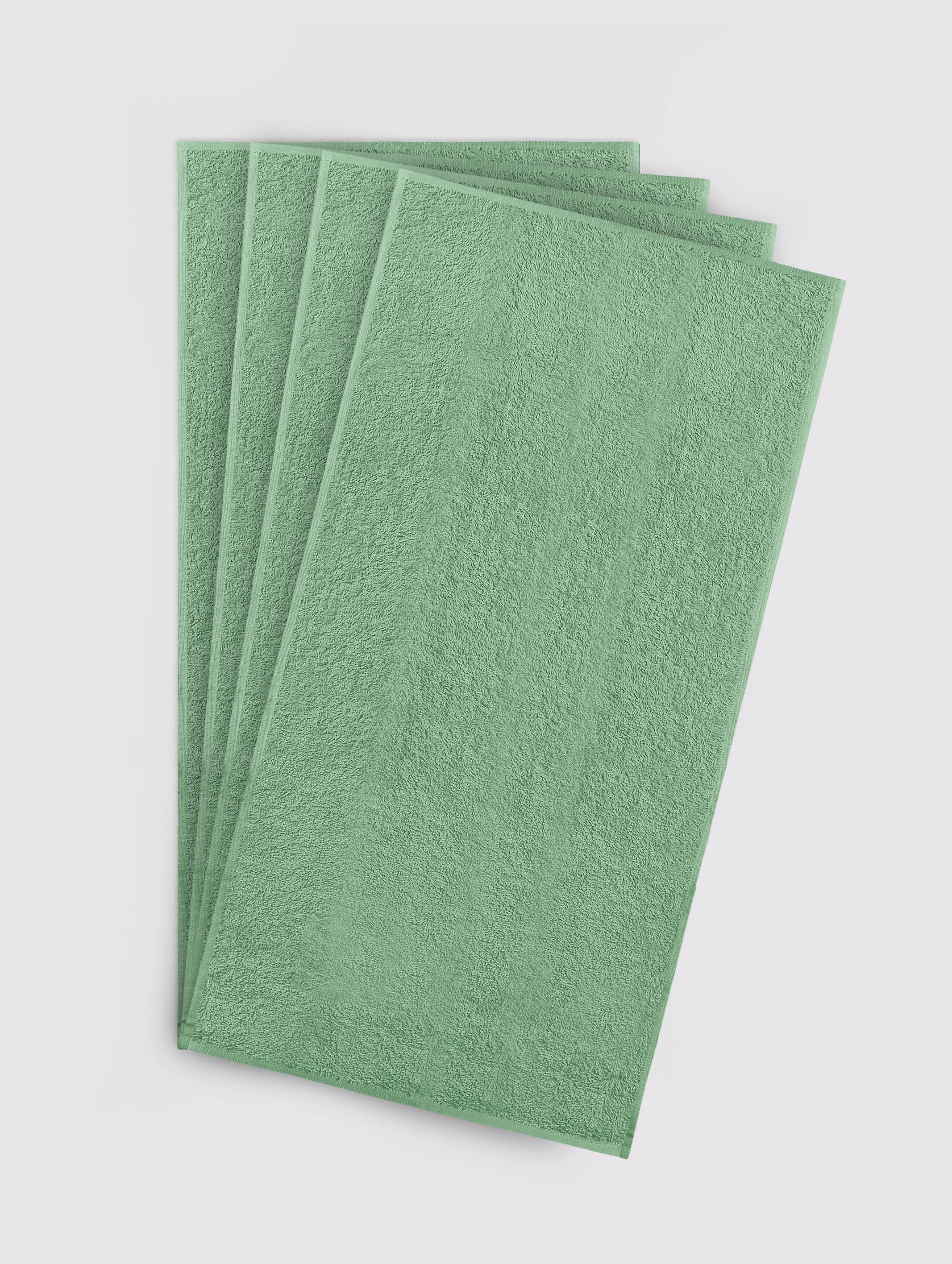 Mint Green ring-spun cotton face towels and washcloths, pack of 4, 13x13 inches – main product view