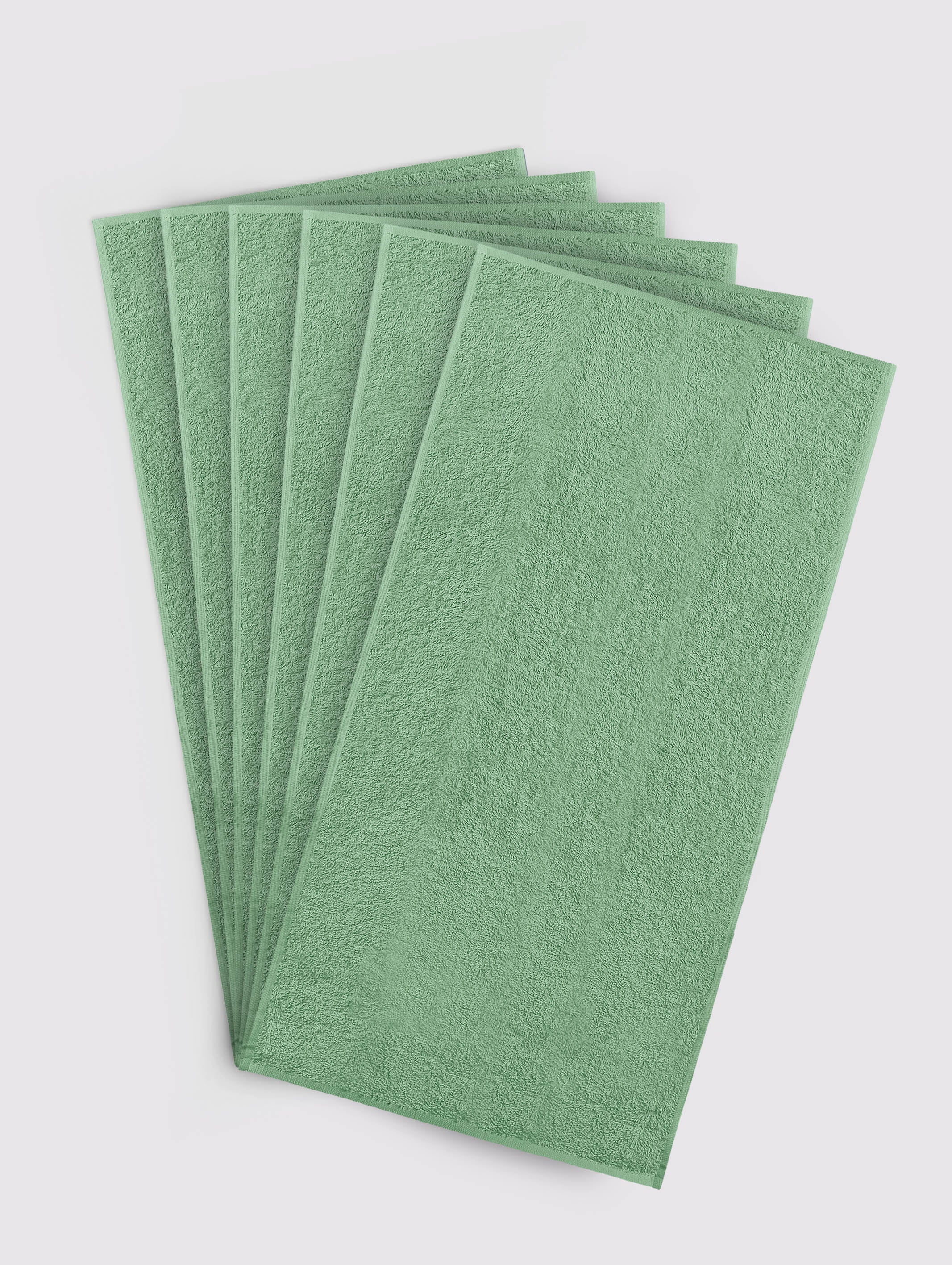 Mint Green ring-spun cotton face towels and washcloths, pack of 6, 13x13 inches – additional view