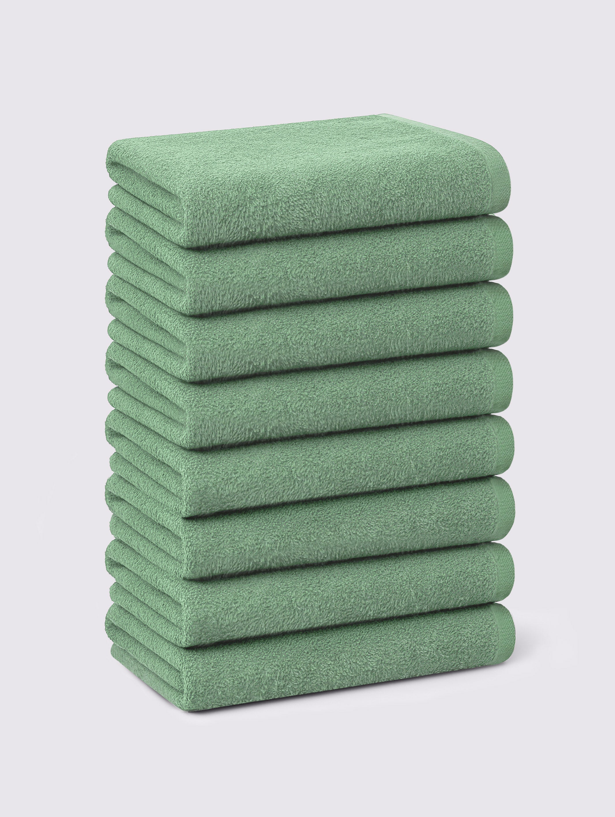 Mint Green ring-spun cotton face towels and washcloths, pack of 8, 13x13 inches – additional view