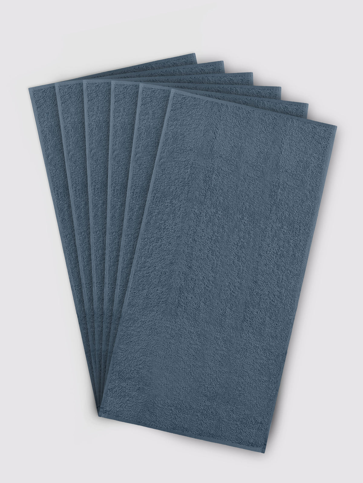 Navy Blue ring-spun cotton face towels and washcloths, pack of 6, 13x32 inches – additional view