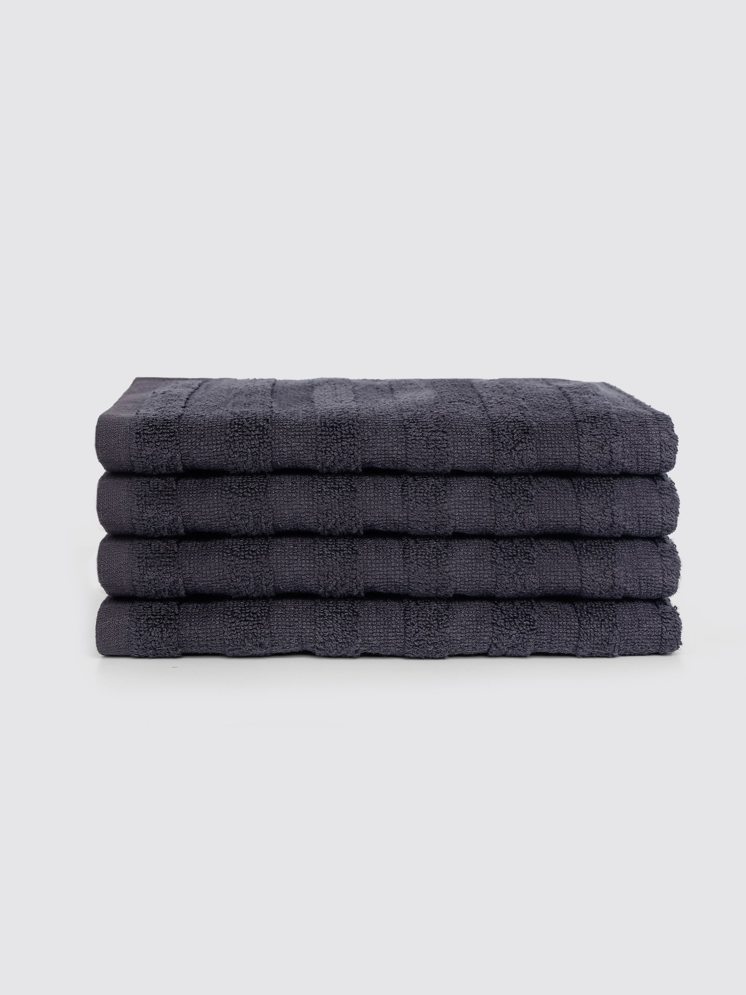 Black ring-spun cotton guest towels, pack of 4, 12x21 inches – main product view