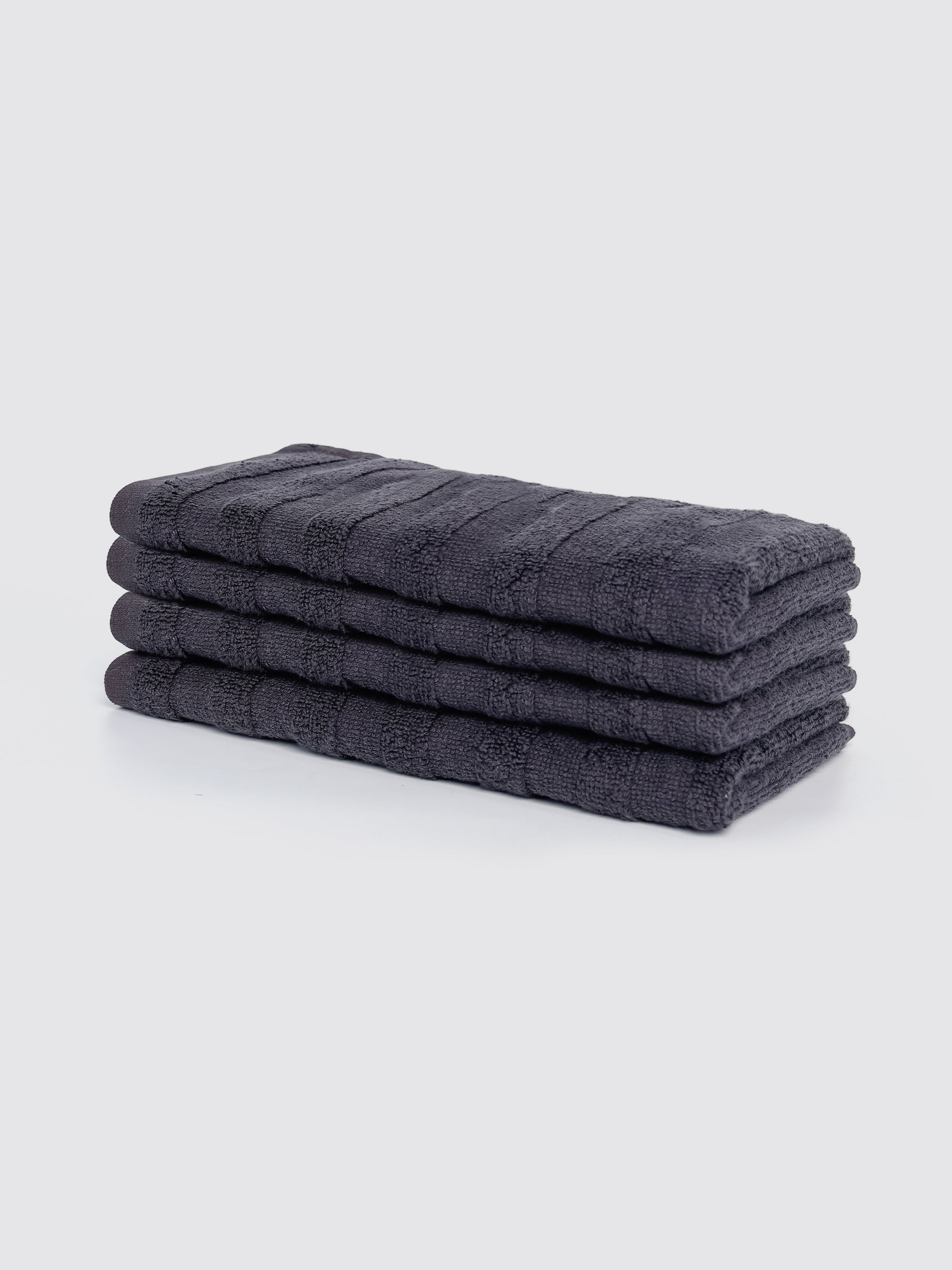 Black ring-spun cotton guest towels, pack of 4, 12x21 inches – additional view