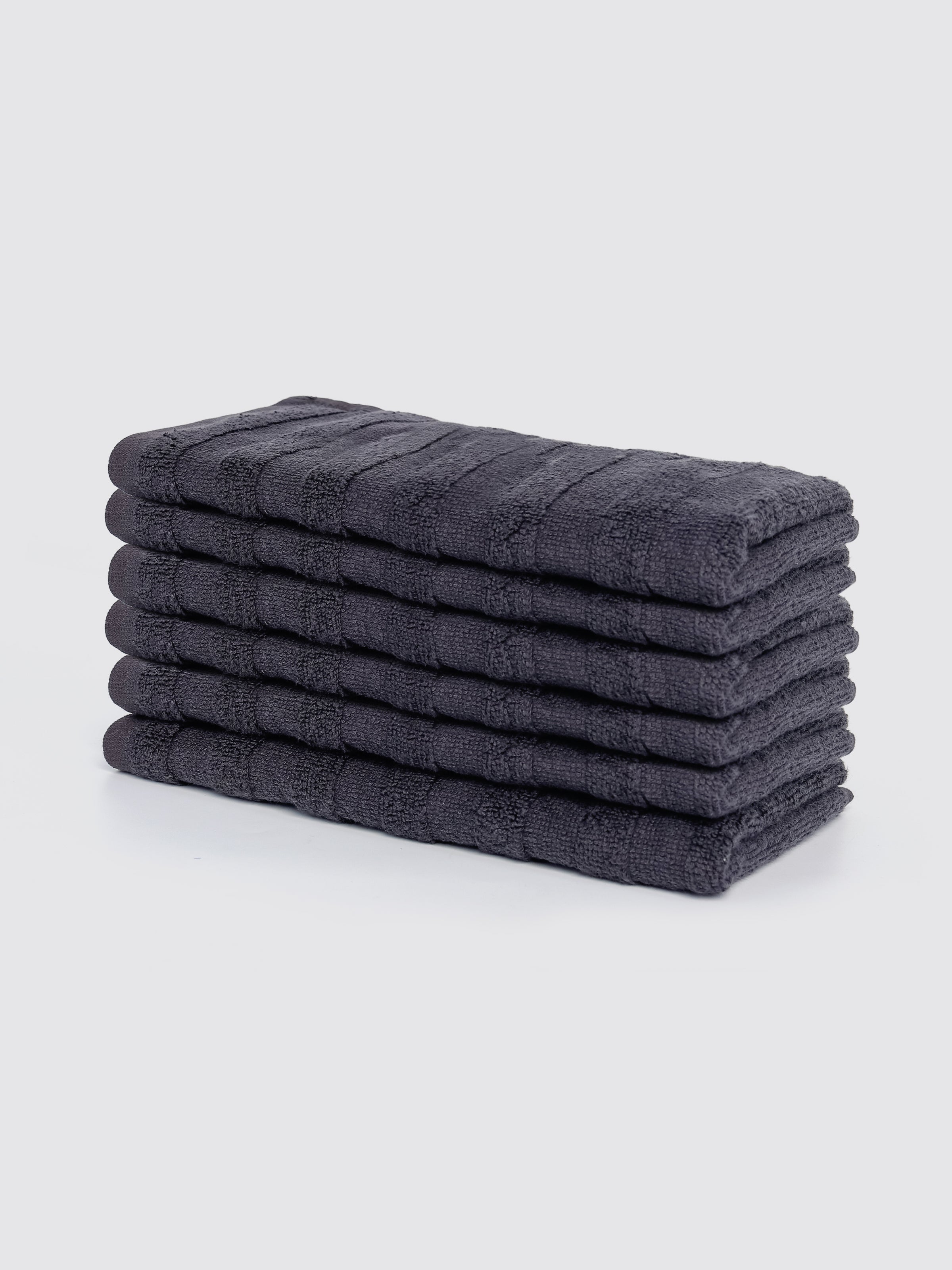 Black ring-spun cotton guest towels, pack of 6, 12x21 inches – additional view