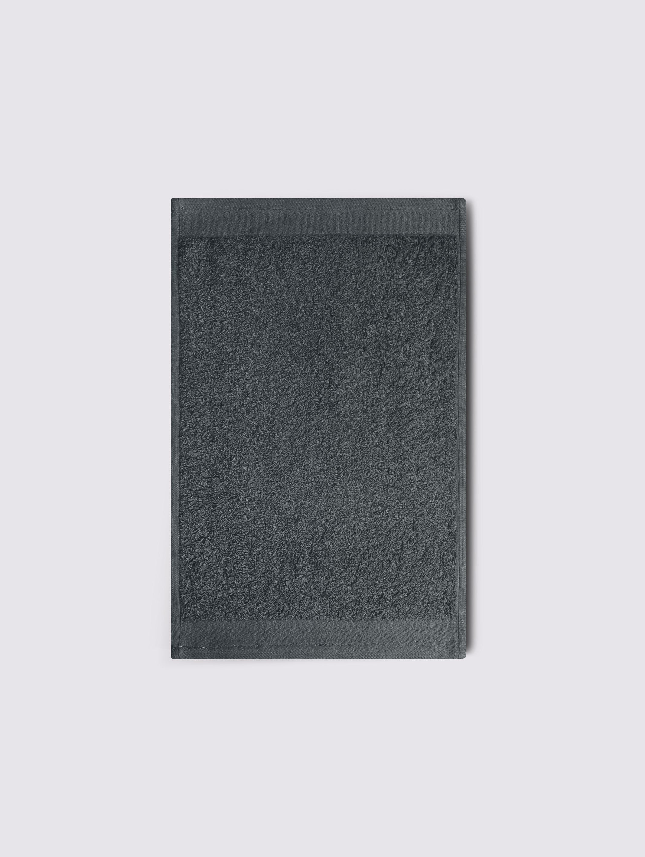 Charcoal ring-spun cotton guest towels, 12x20 inches – product detail view