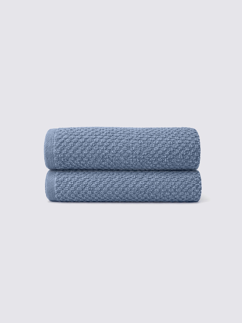 Dusty Blue ring-spun cotton guest towels, pack of 2, 12x21 inches – main product view