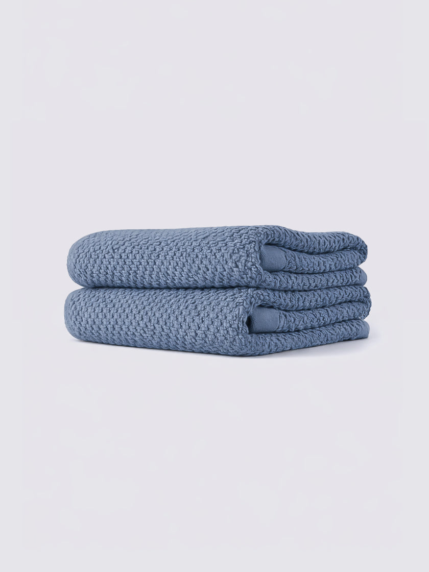Dusty Blue ring-spun cotton guest towels, pack of 2, 12x21 inches – additional view