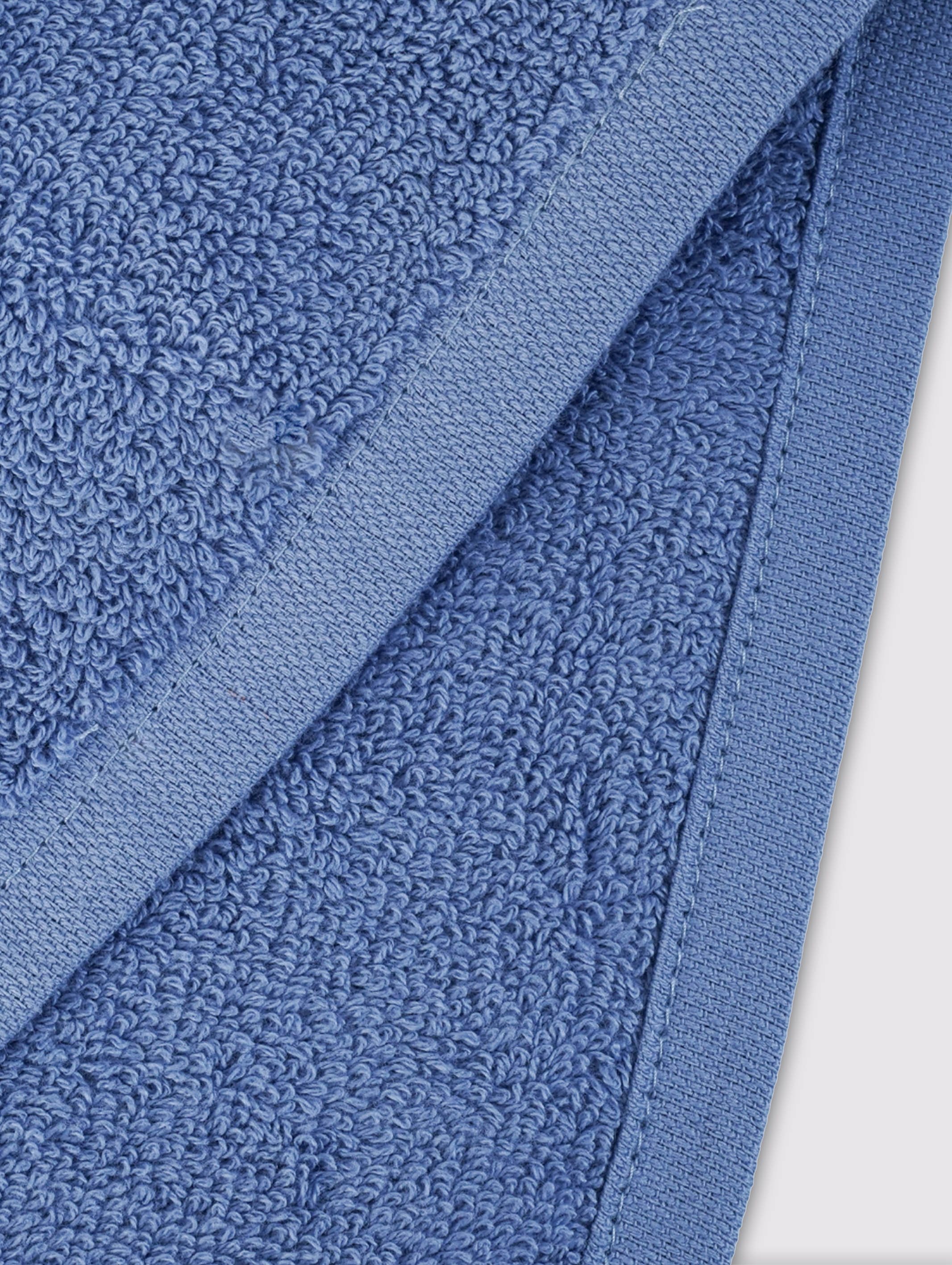 Blue ring-spun cotton hand towels, pack of 2, 20x27 inches – product detail view