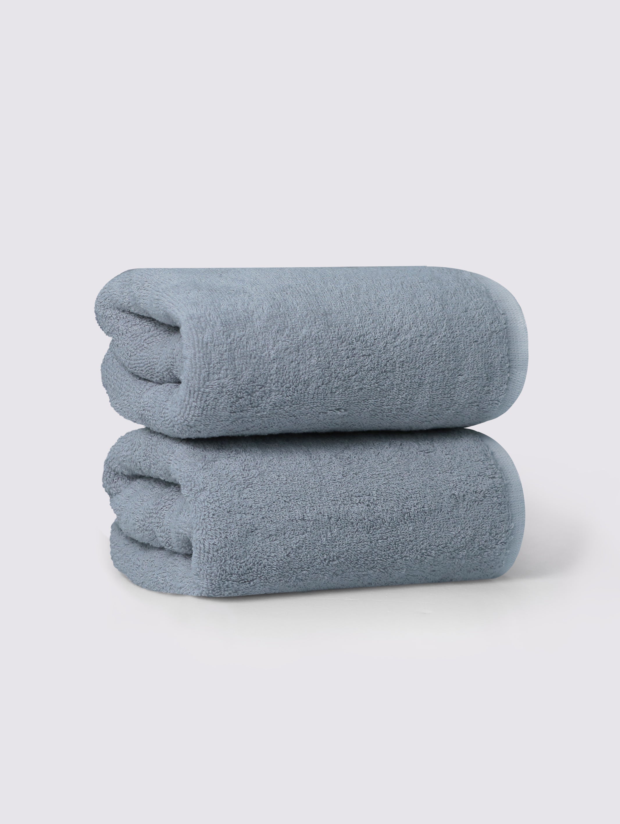 Light Grey ring-spun cotton hand towels, pack of 2, 20x28 inches – product detail view