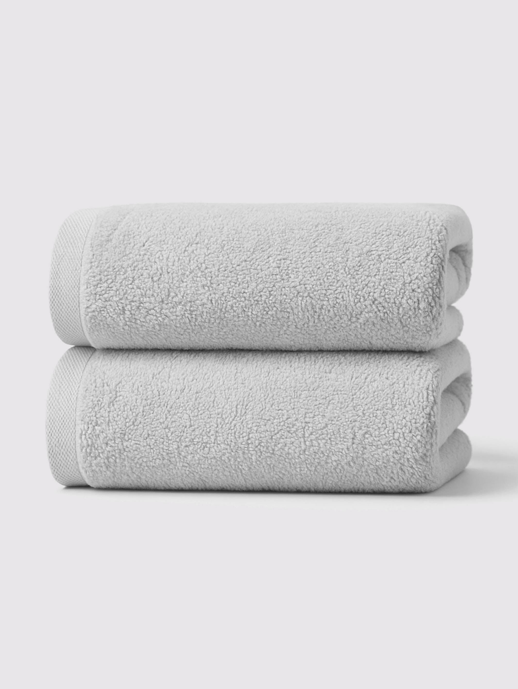 Light Grey ring-spun cotton hand towels, pack of 2, 20x28 inches – alternate product view