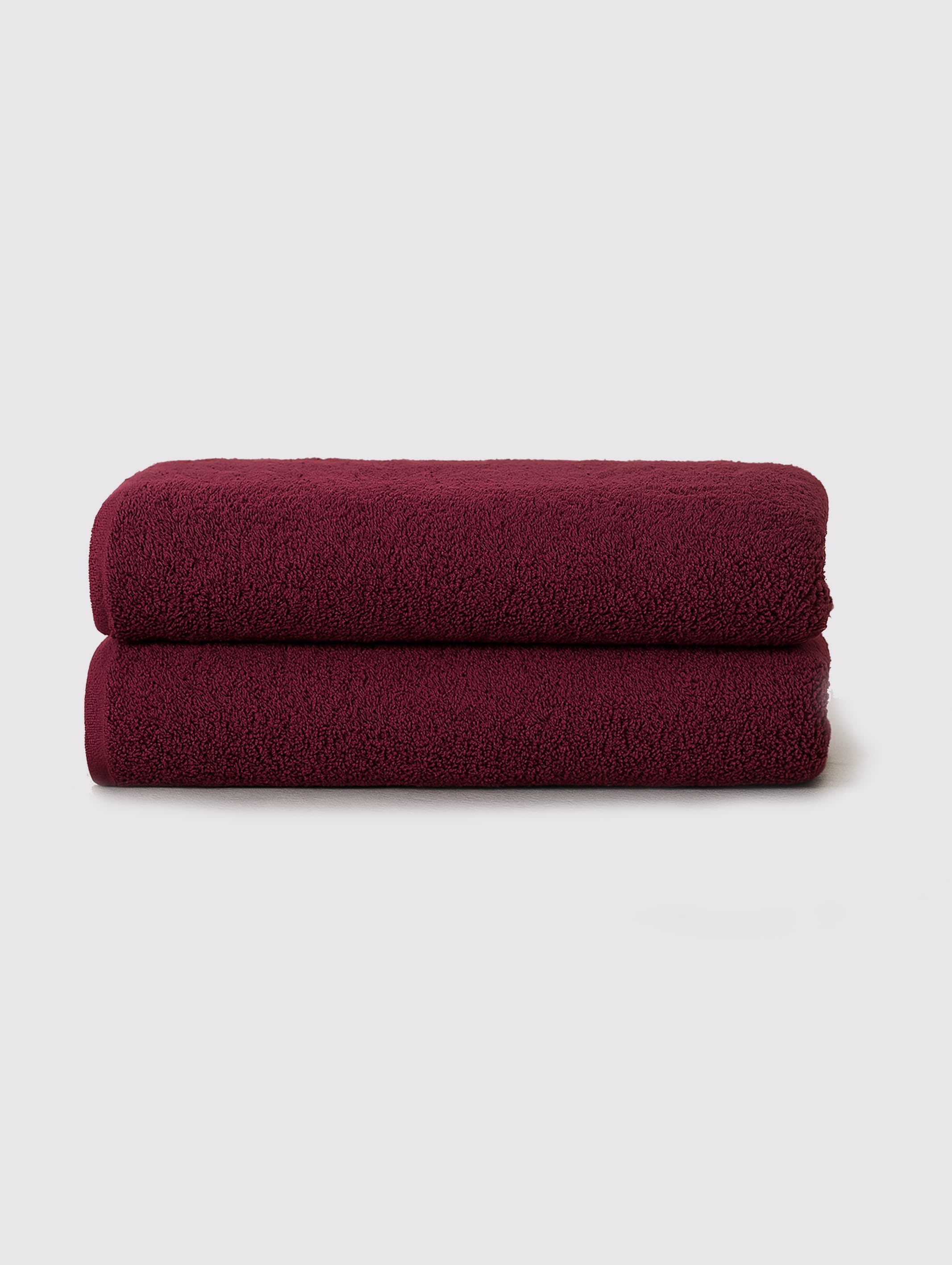Maroon ring-spun cotton hand towels, pack of 2, 20x28 inches – main product view