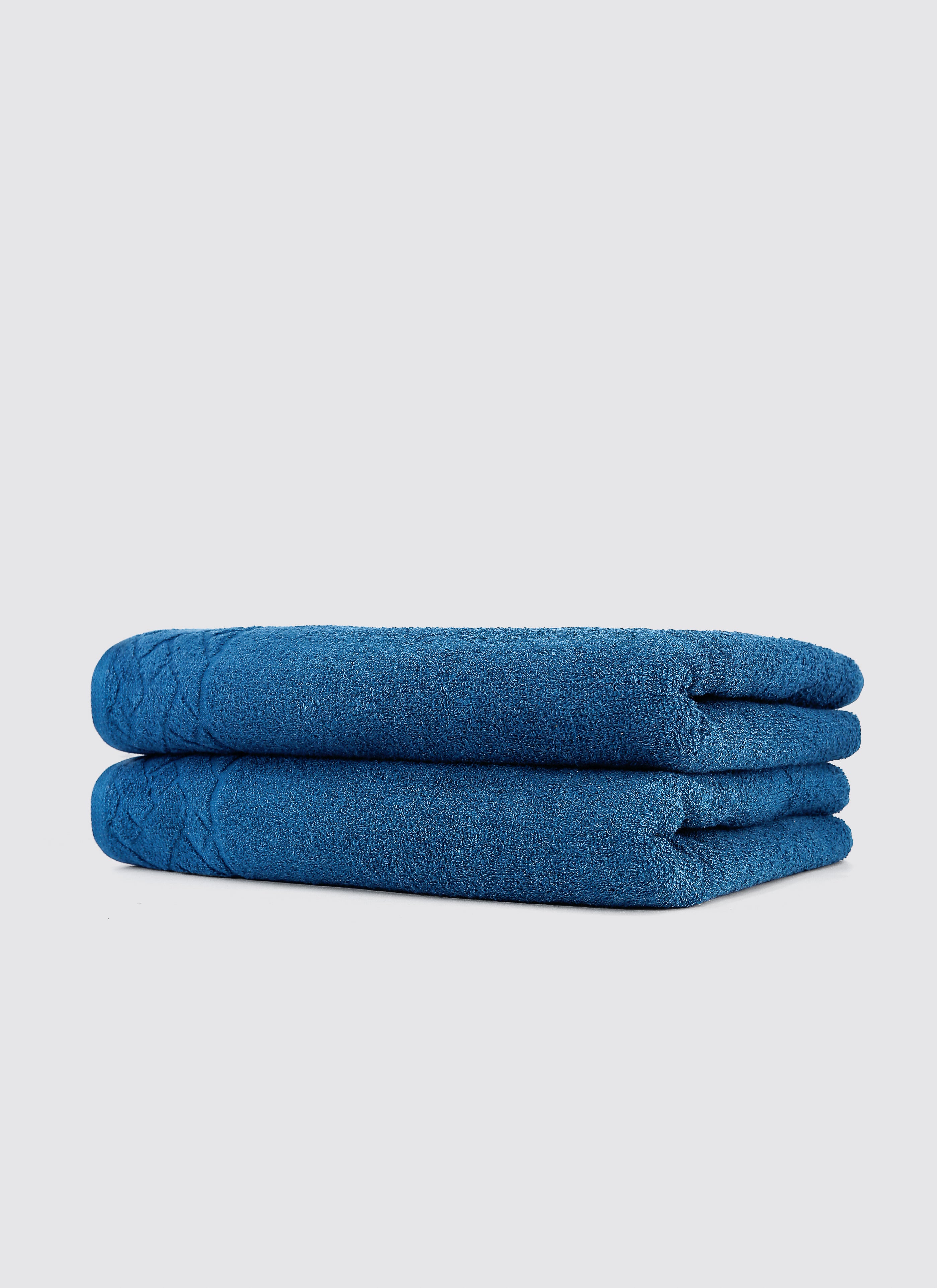 Midnight Blue ring-spun cotton hand towels, pack of 2, 20x39 inches – main product view