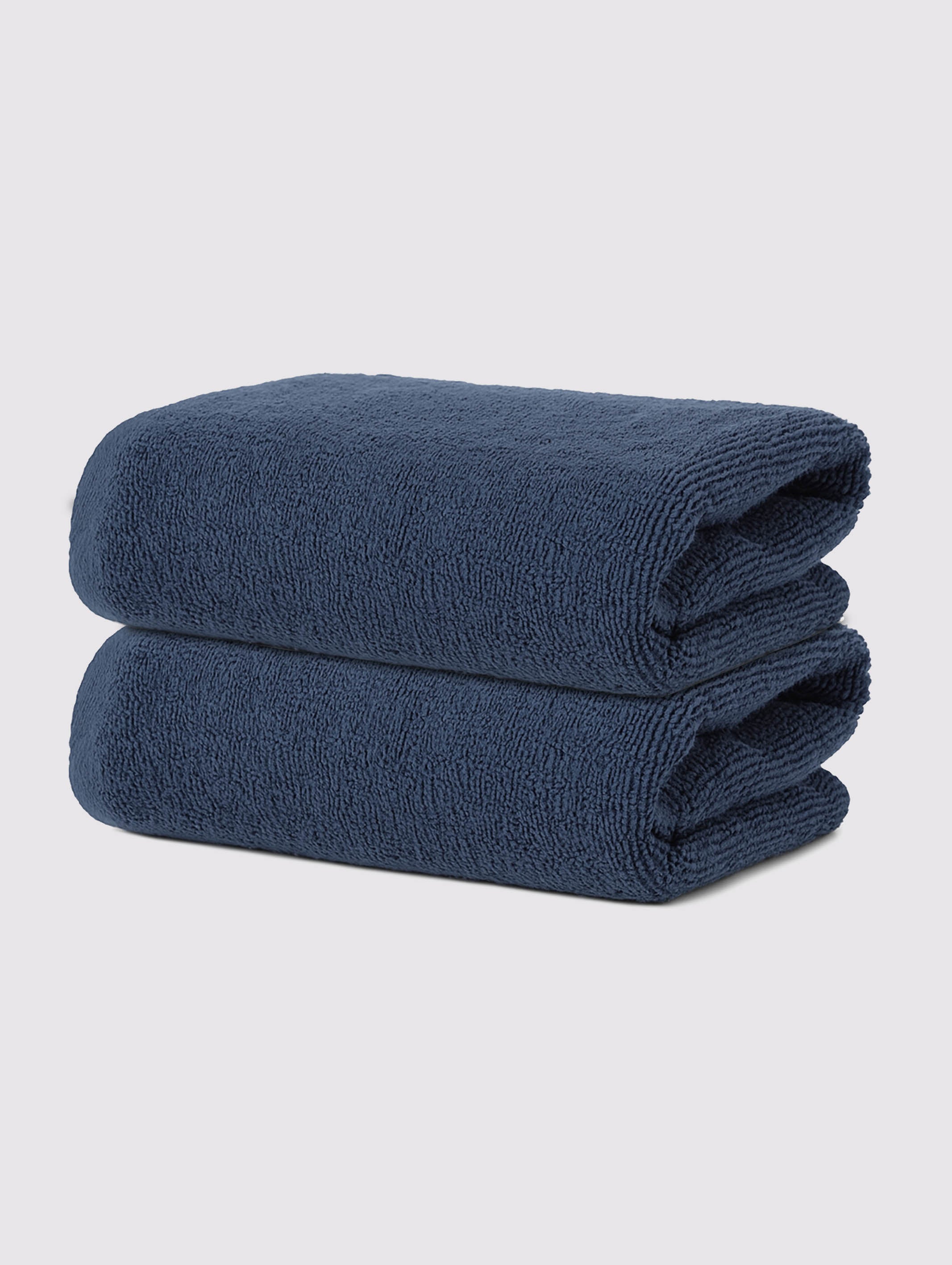 Navy Blue ring-spun cotton hand towels, pack of 2, 20x28 inches – additional view