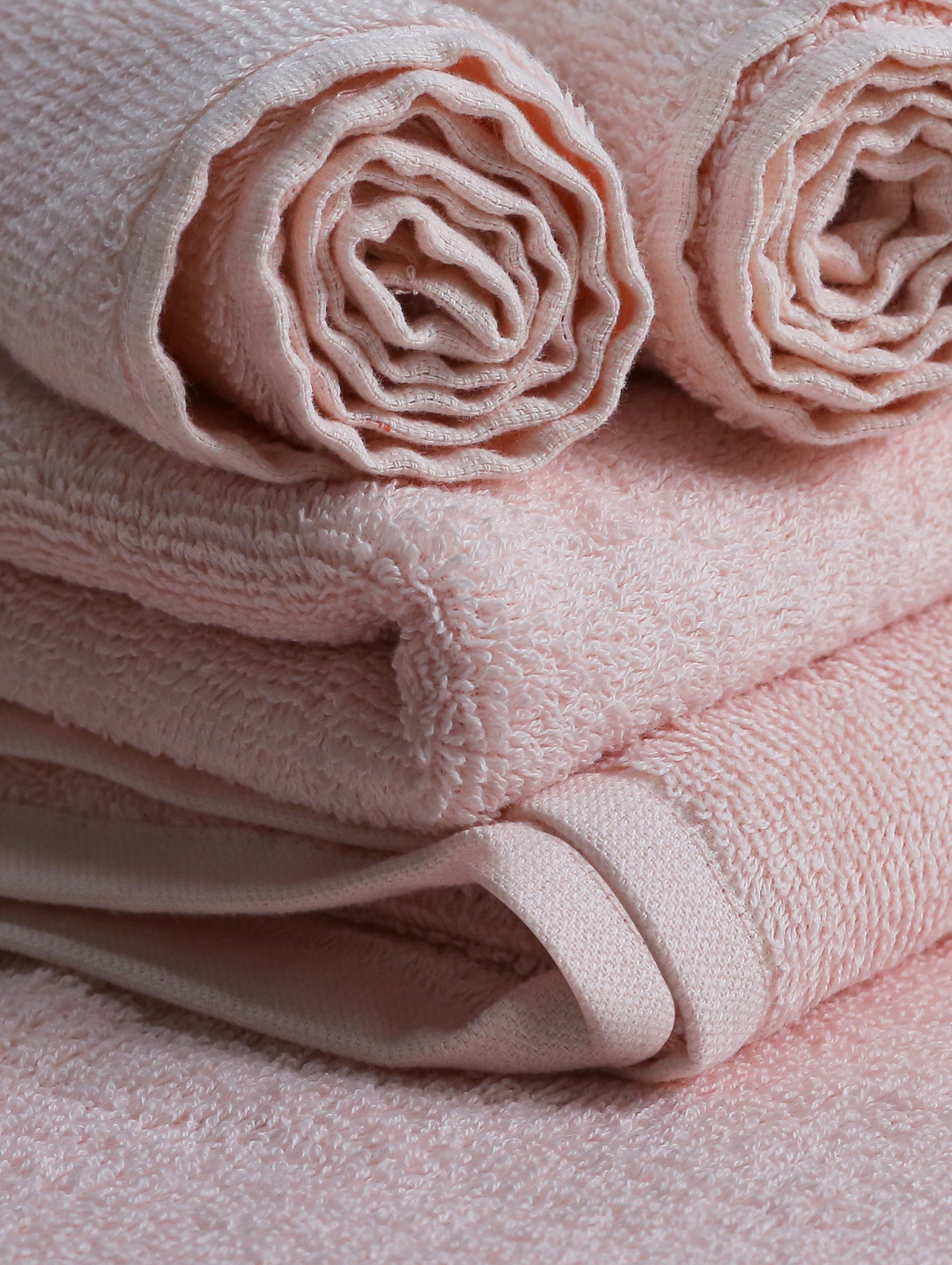 Pink ring-spun cotton hand towels, 20x28 inches – main product view