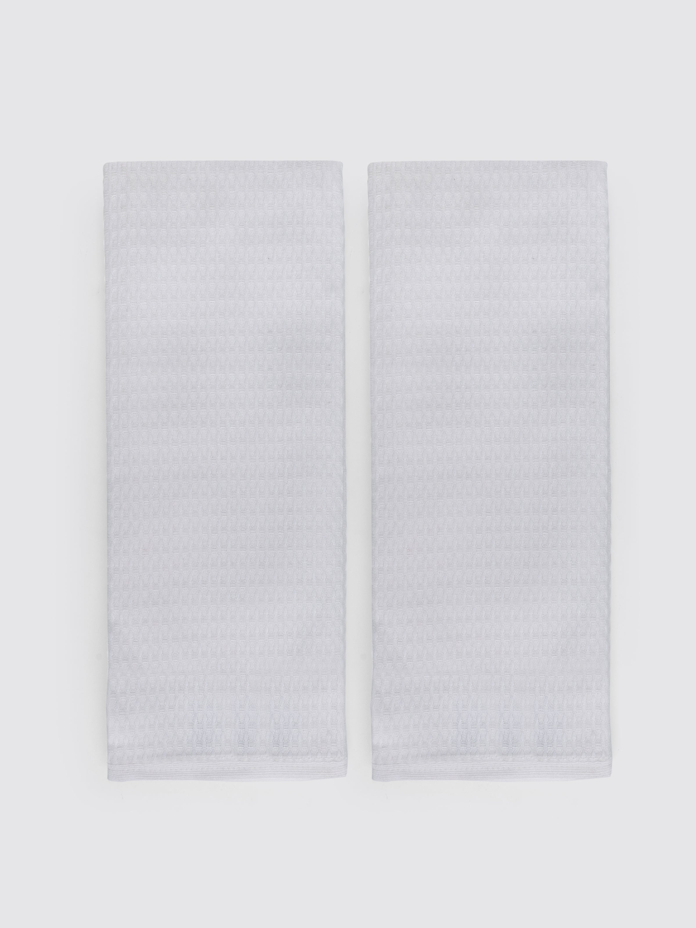 White ring-spun cotton hand towels, pack of 2, 17x31 inches – product detail view