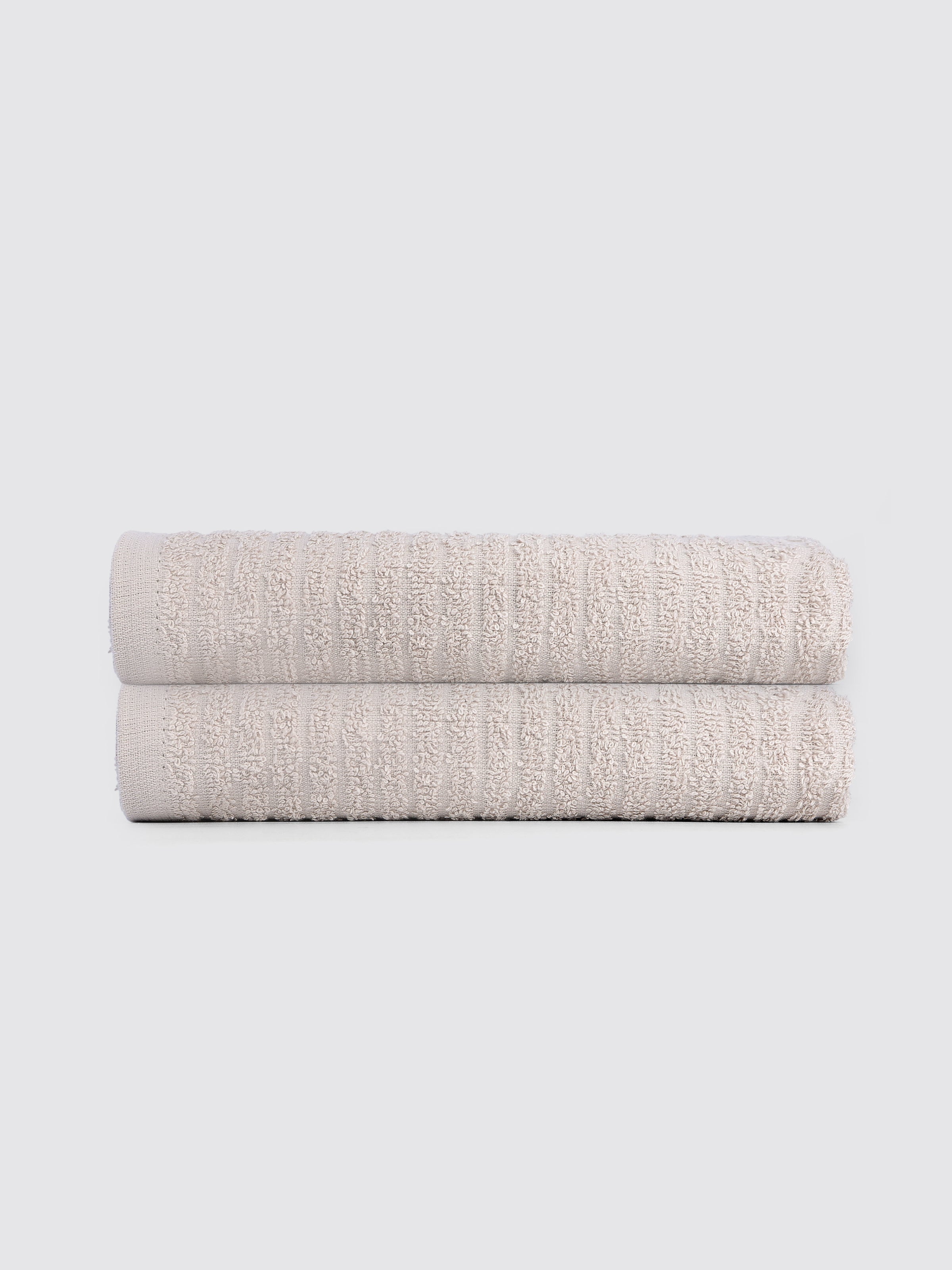 Beige ring-spun cotton kitchen towels and tea towels, pack of 2, 17x26 inches – main product view